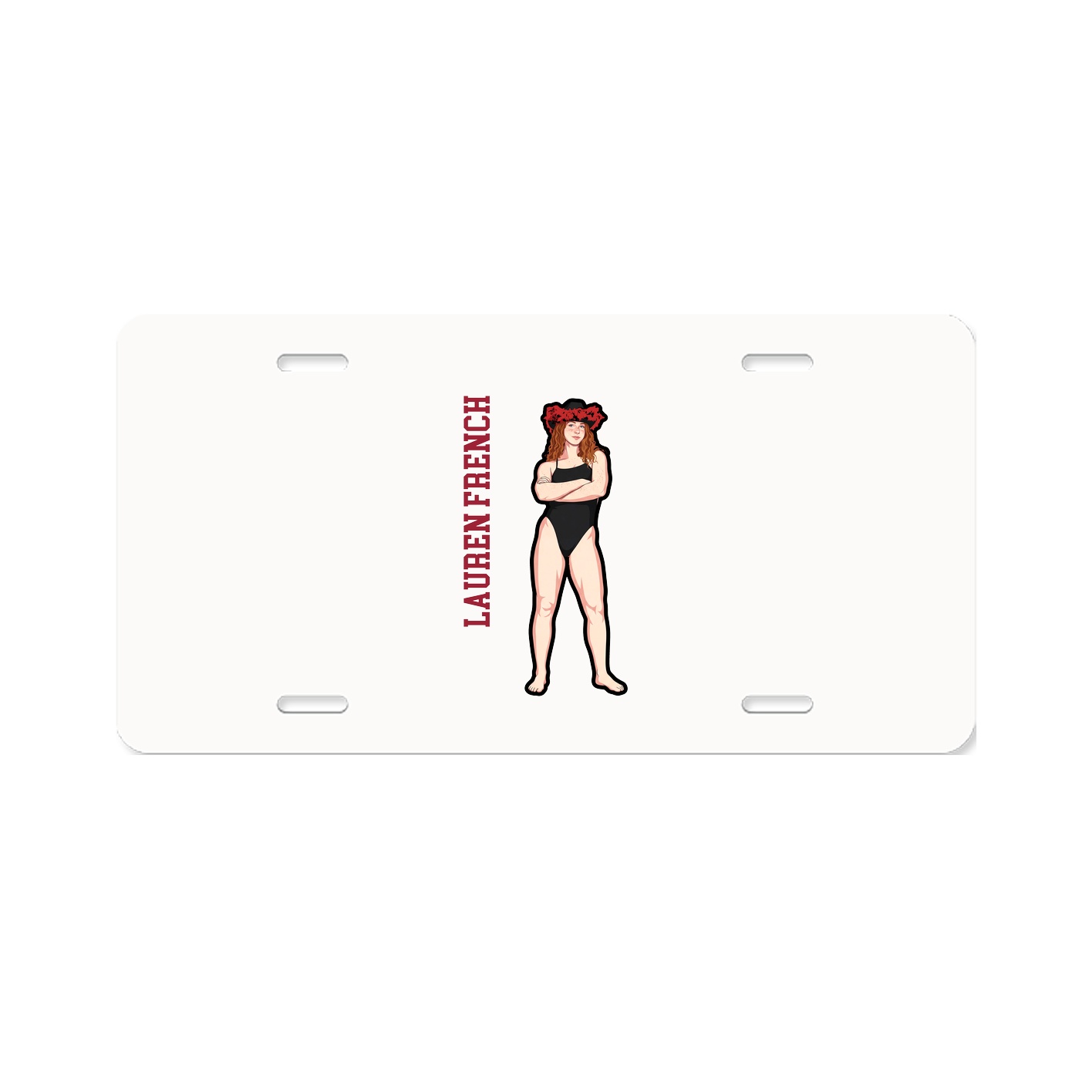 License Plate — Name Vertical in Classic