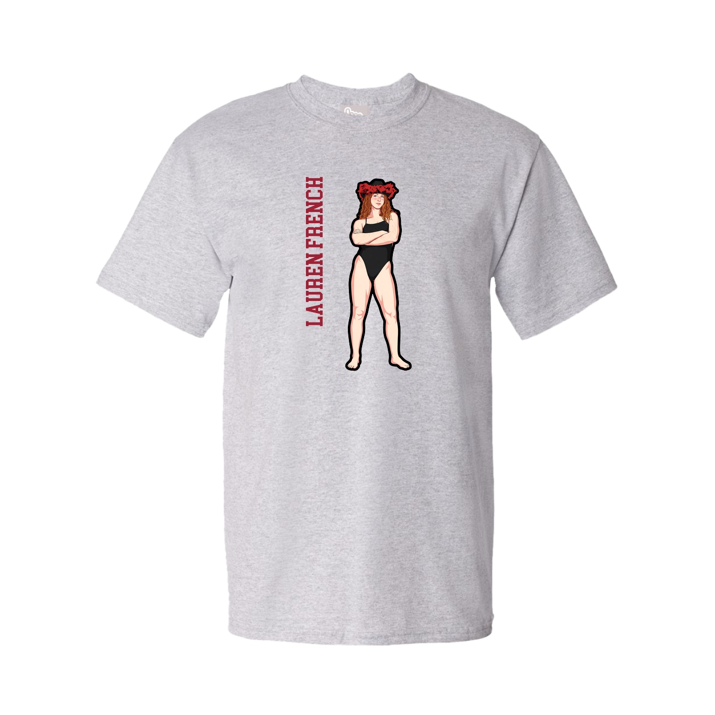 Tee — Name Vertical in Grey