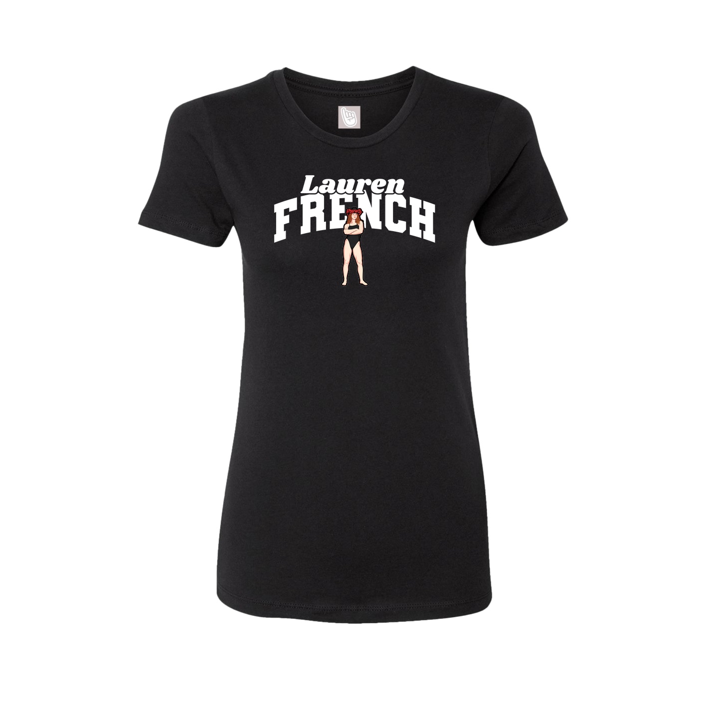 Fitted Women's Tee — Signature Arch in Black