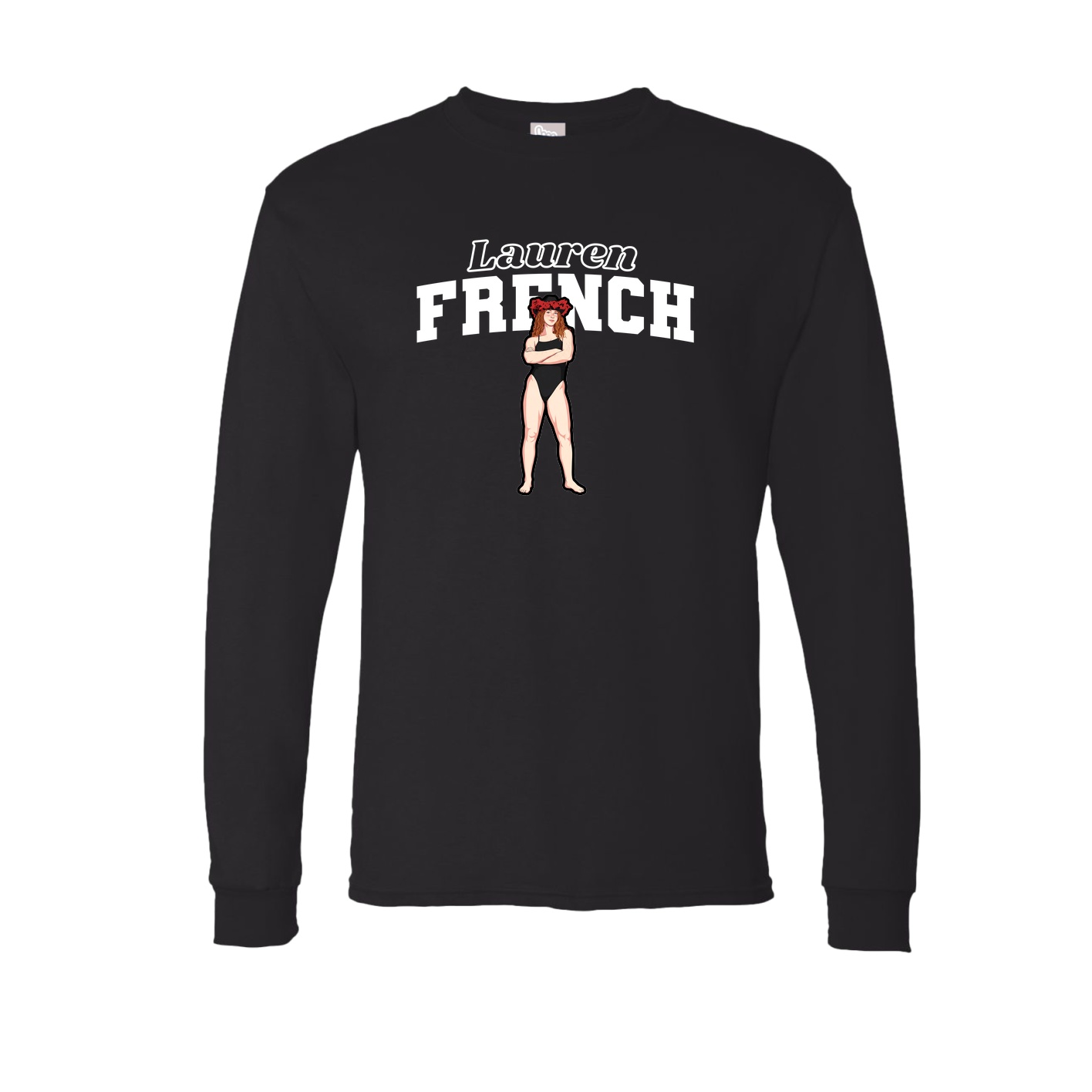 Long Sleeve Tee — Name Arch in Black