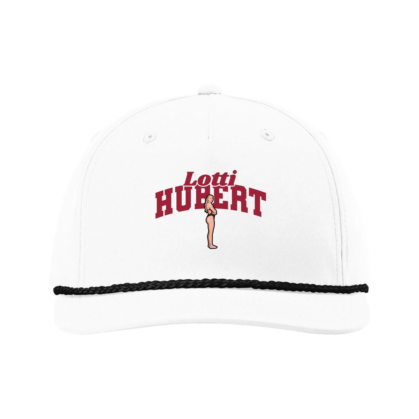 Five-Panel Classic Rope Cap — Signature Arch in White