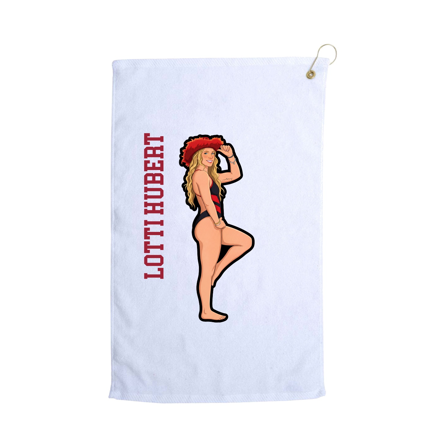Golf Towel — Name Vertical in White