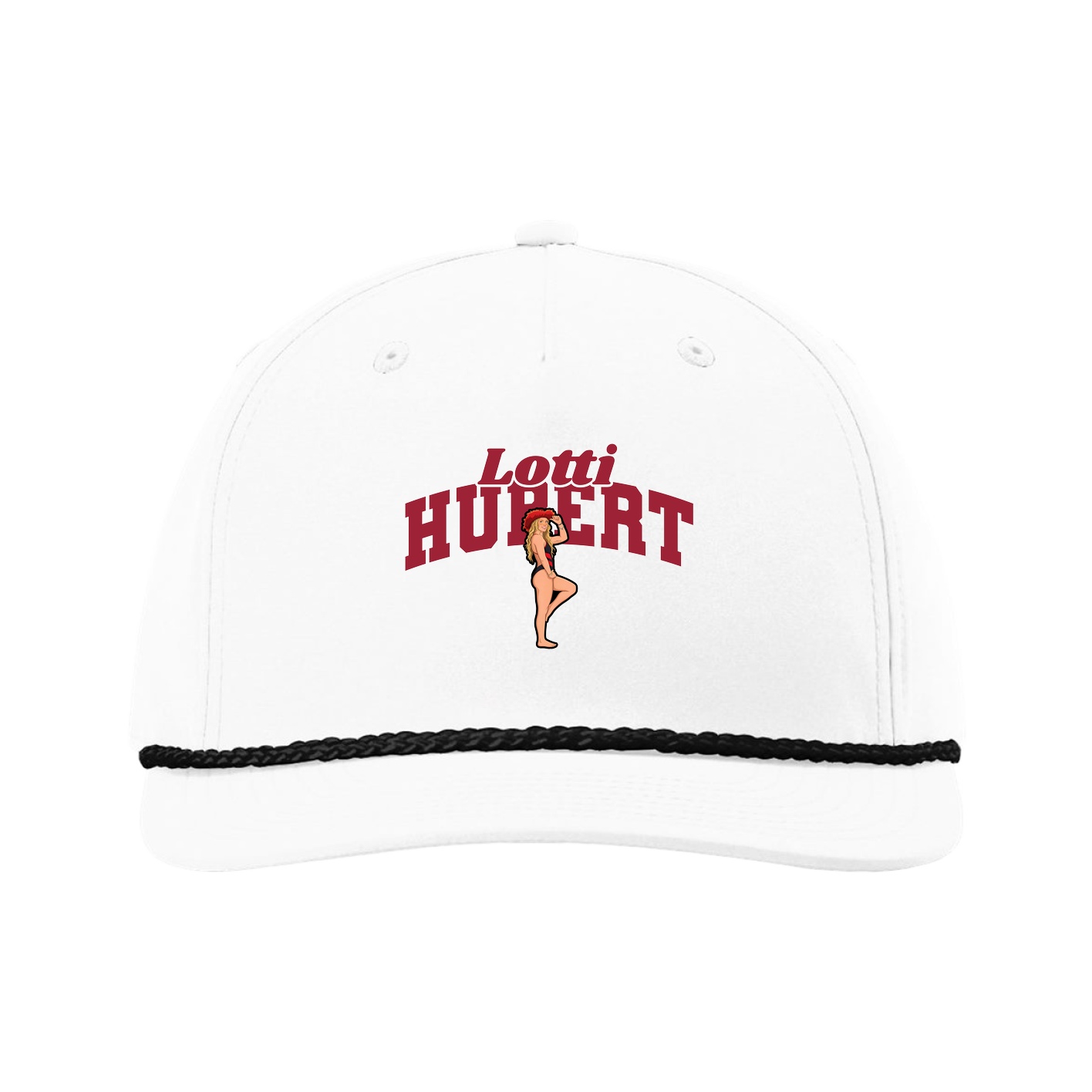Five-Panel Classic Rope Cap — Signature Arch in White