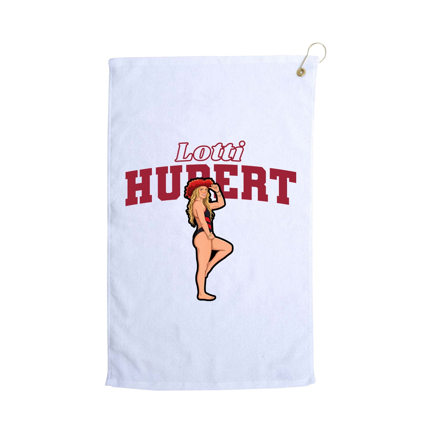 Golf Towel — Name Arch in White