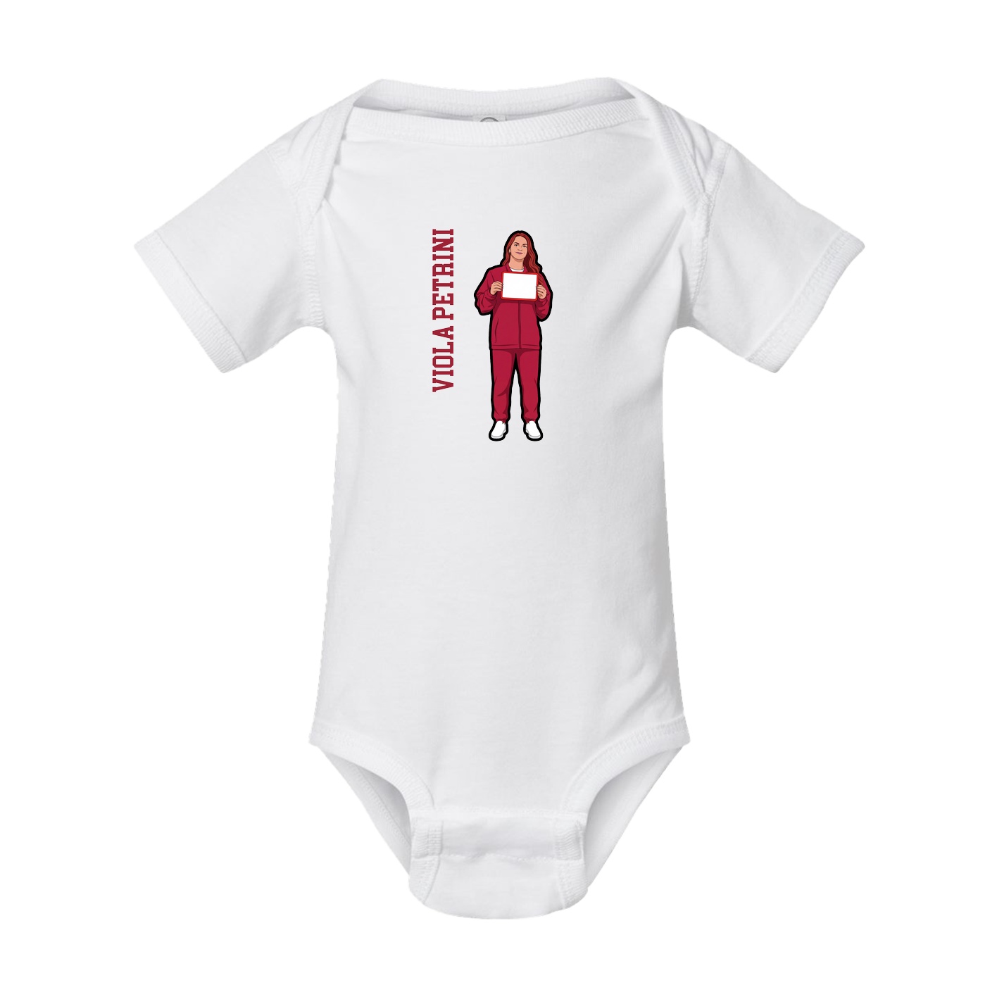 Baby Onesie — Name Vertical in White