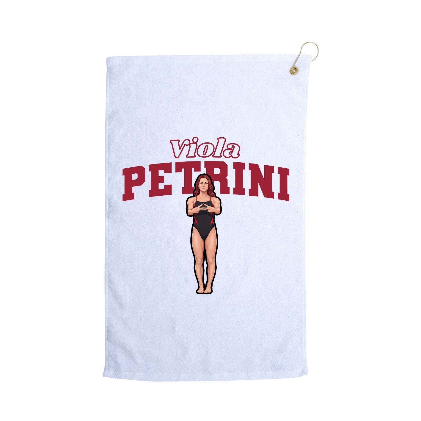 Golf Towel — Name Arch in White