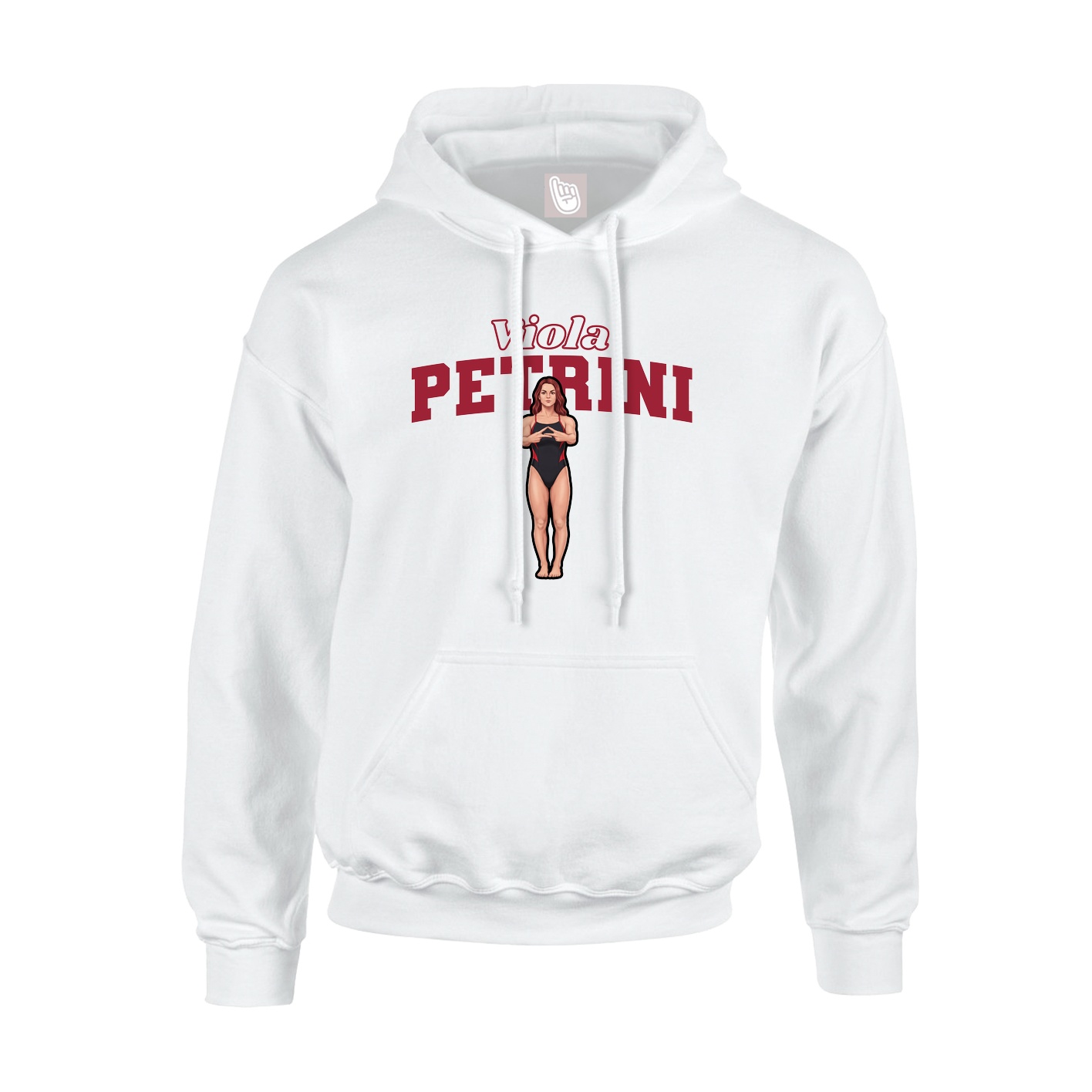 Youth Hoodie — Name Arch in White