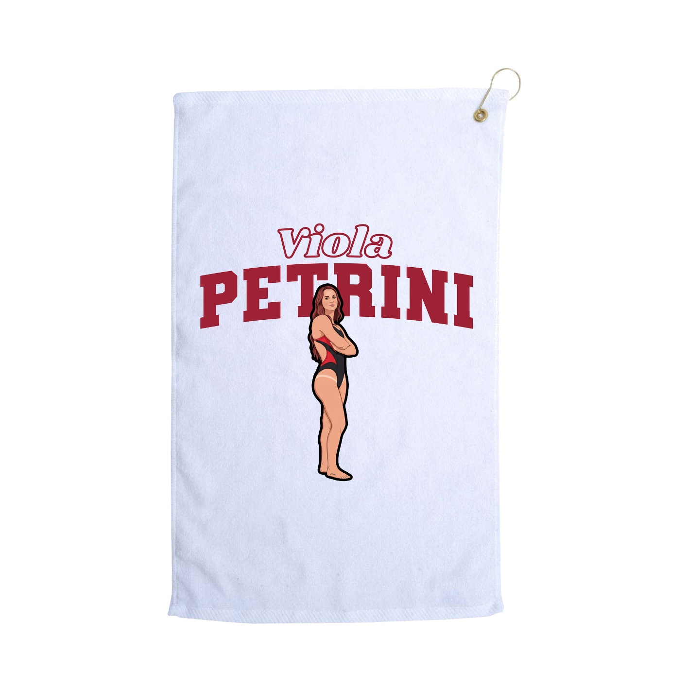 Golf Towel — Name Arch in White