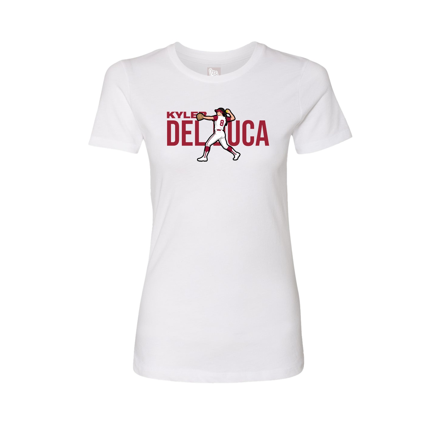 Fitted Women's Tee — Player Name in White