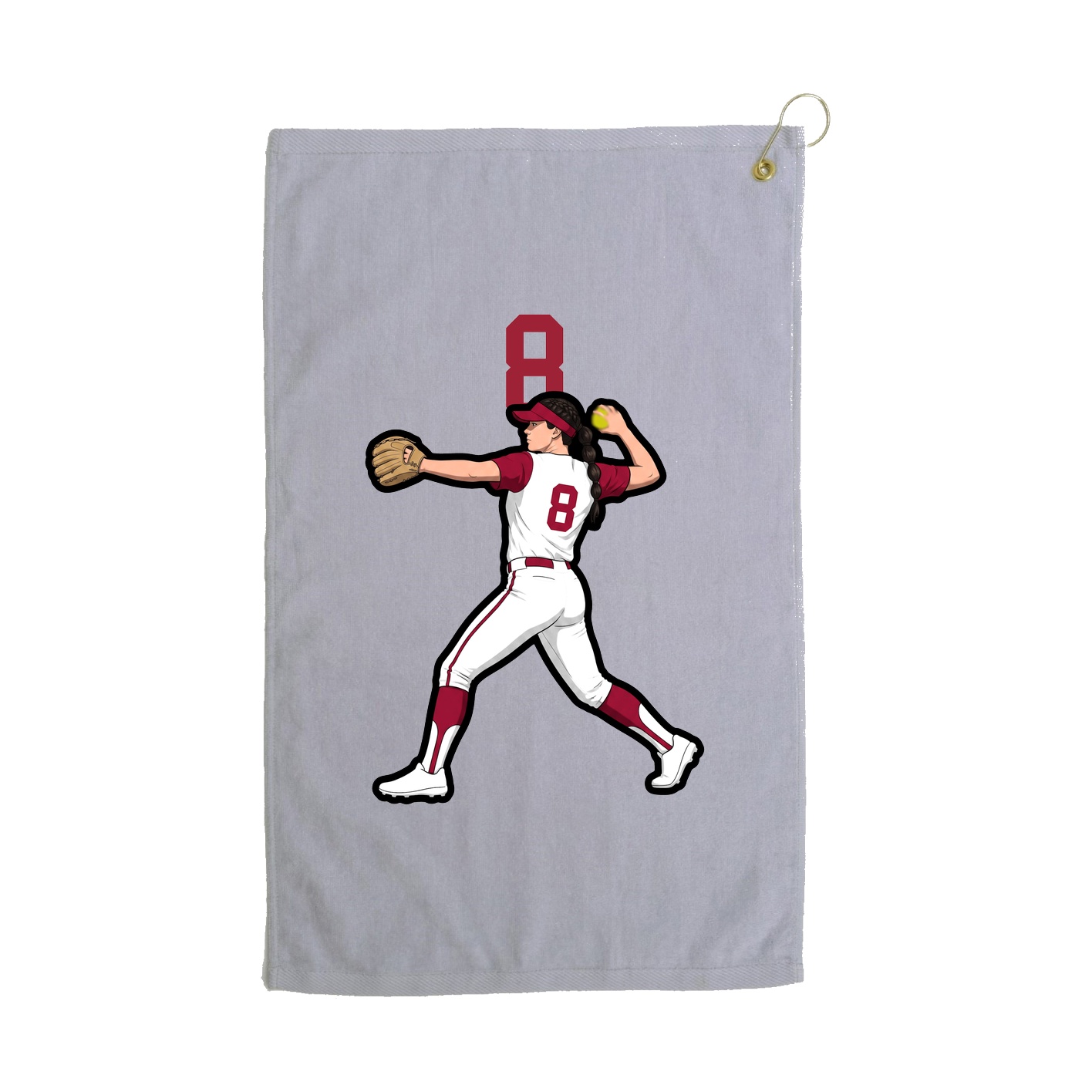 Golf Towel — Number Top in Grey