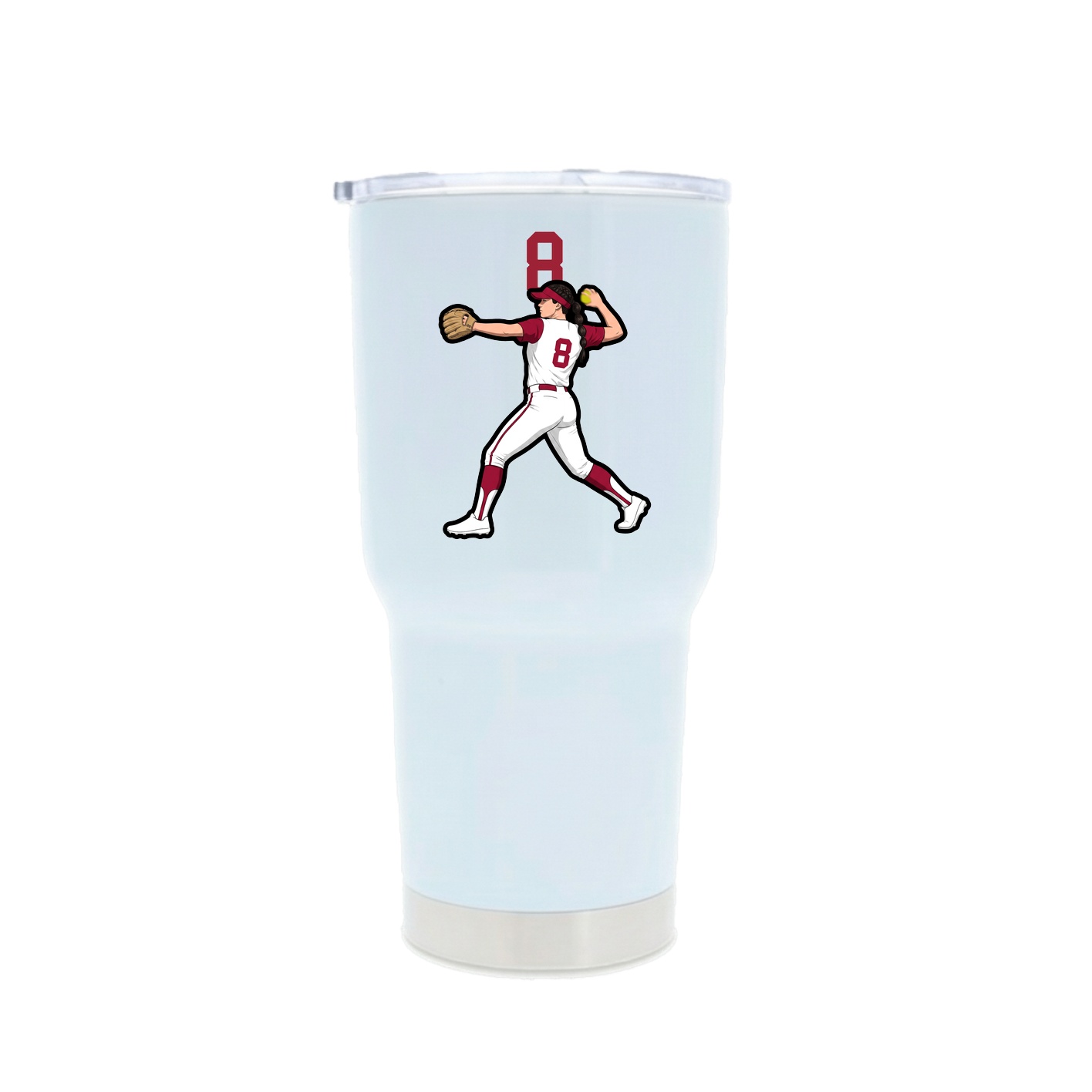 30oz Stainless Steel Tumbler — Number Top in White