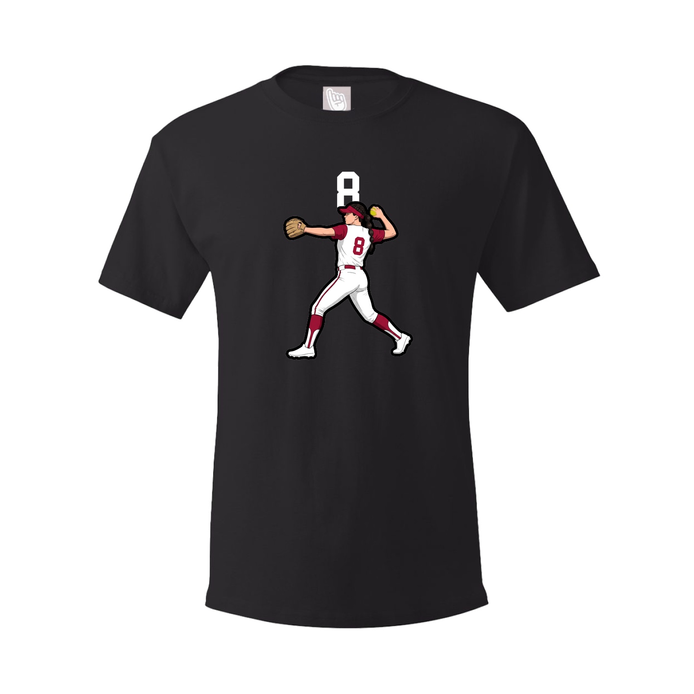 Youth Tee — Number Top in Black