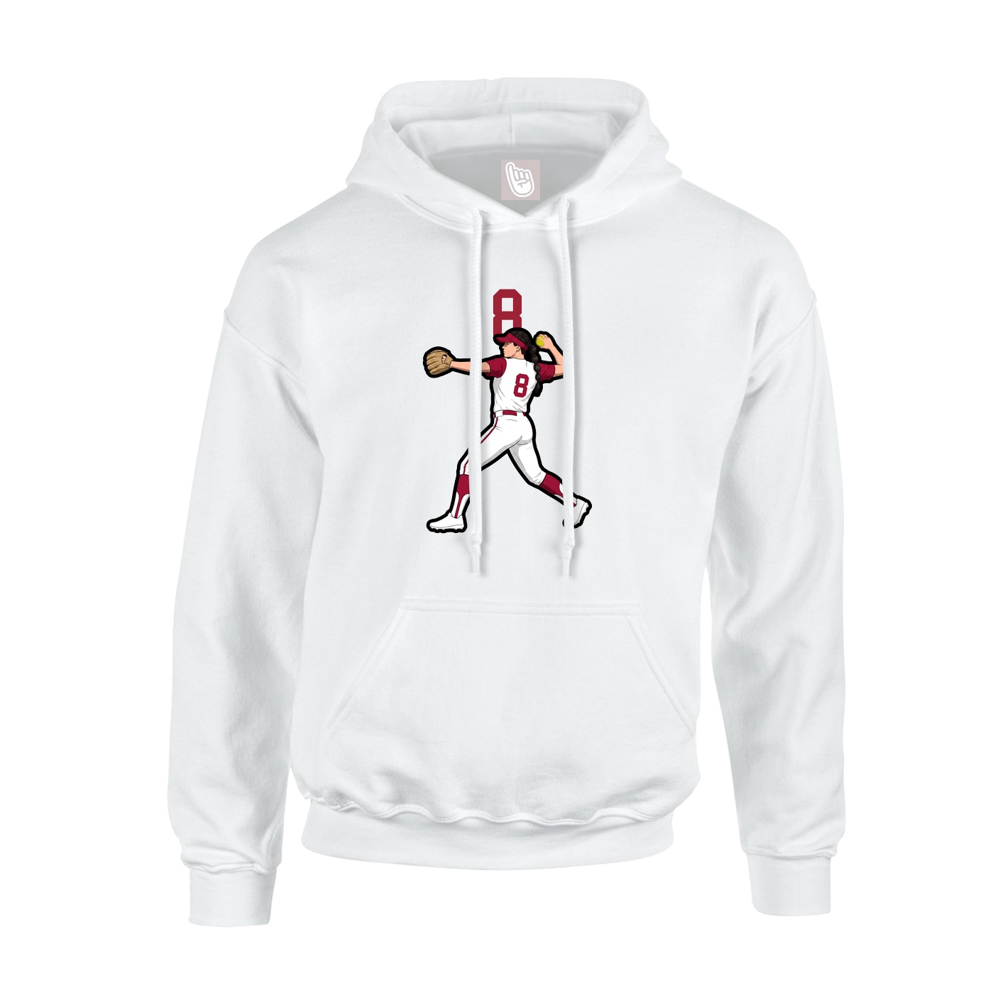 Hoodie — Number Top in White