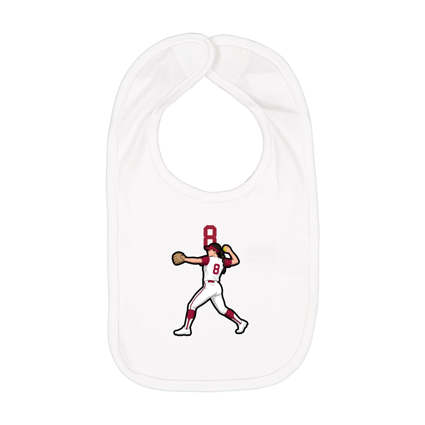 Infant Bib — Number Top in White