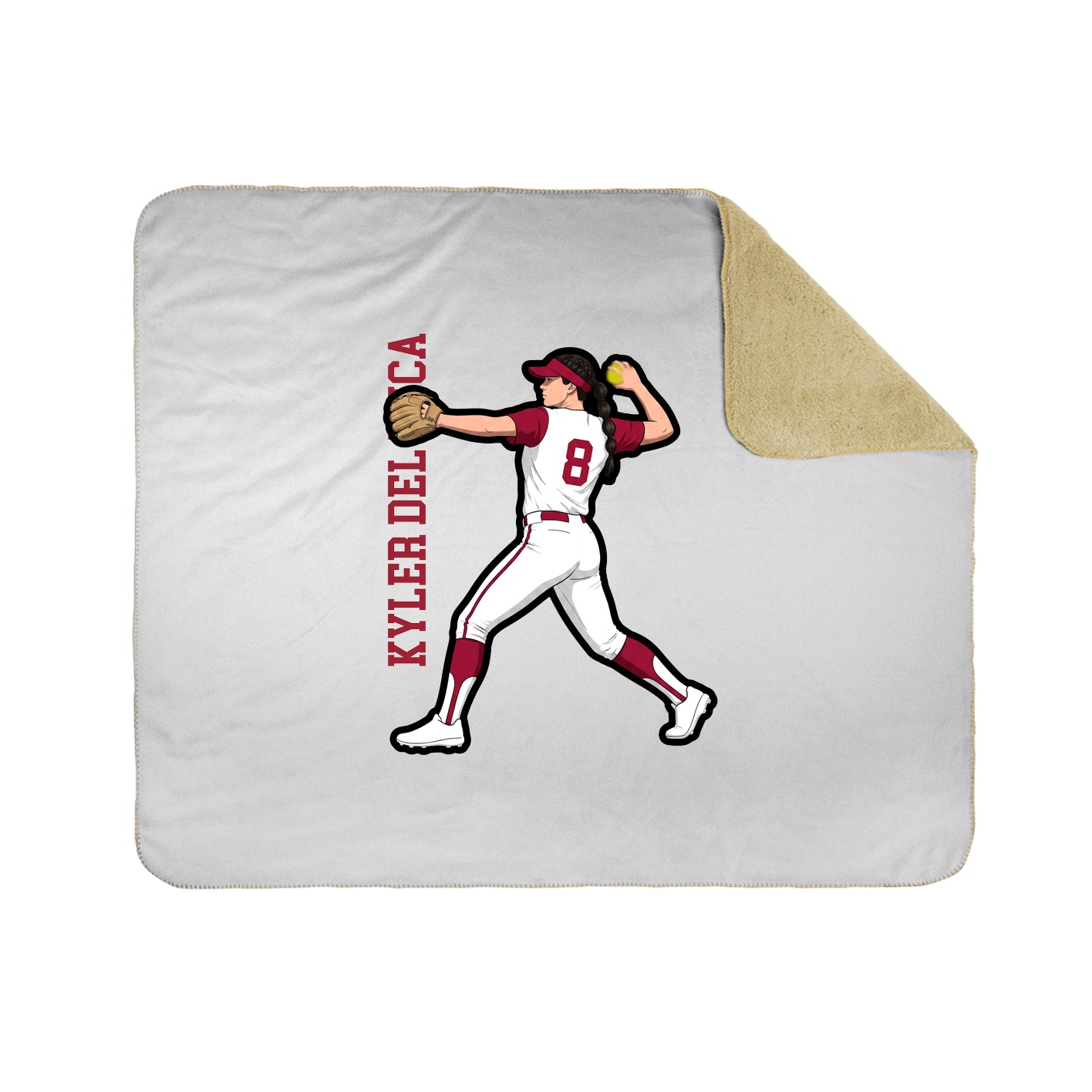 Throw Blanket — Name Vertical in White