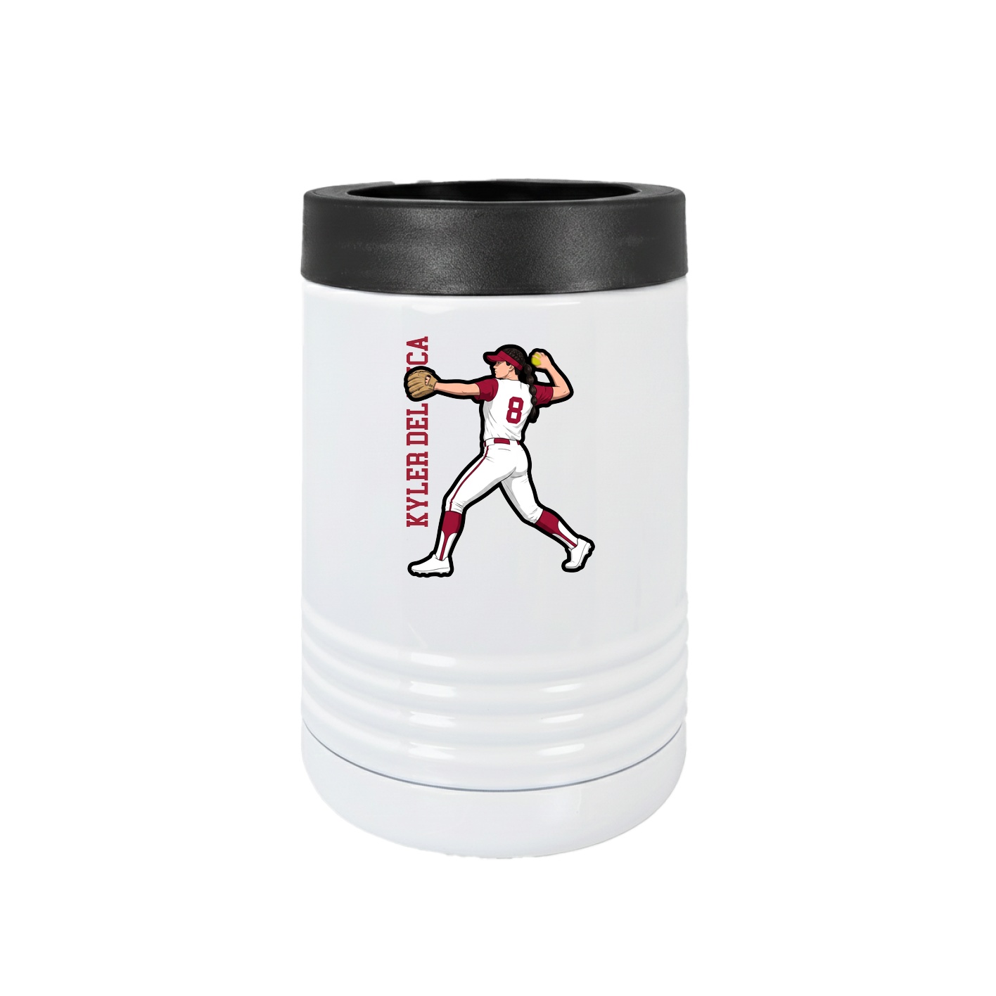 Beverage Holder — Name Vertical in White