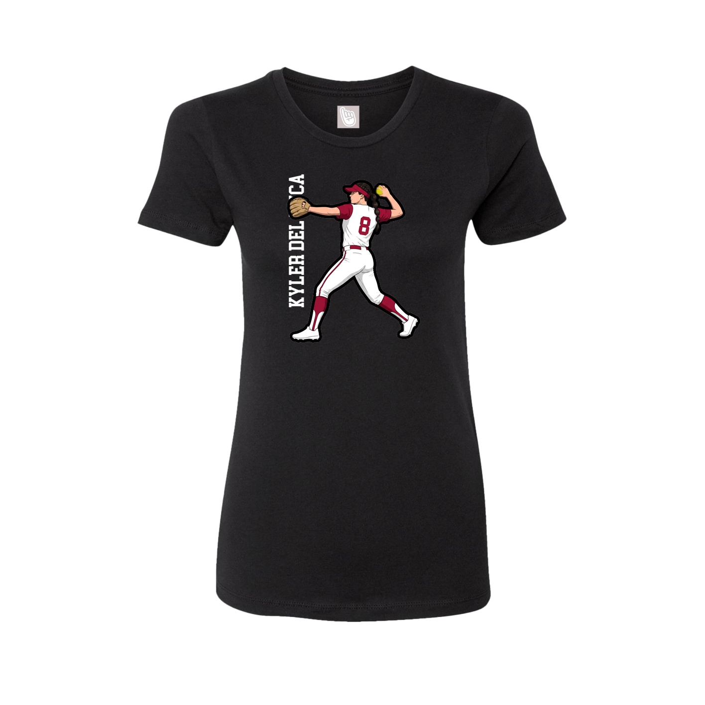 Fitted Women's Tee — Name Vertical in Black