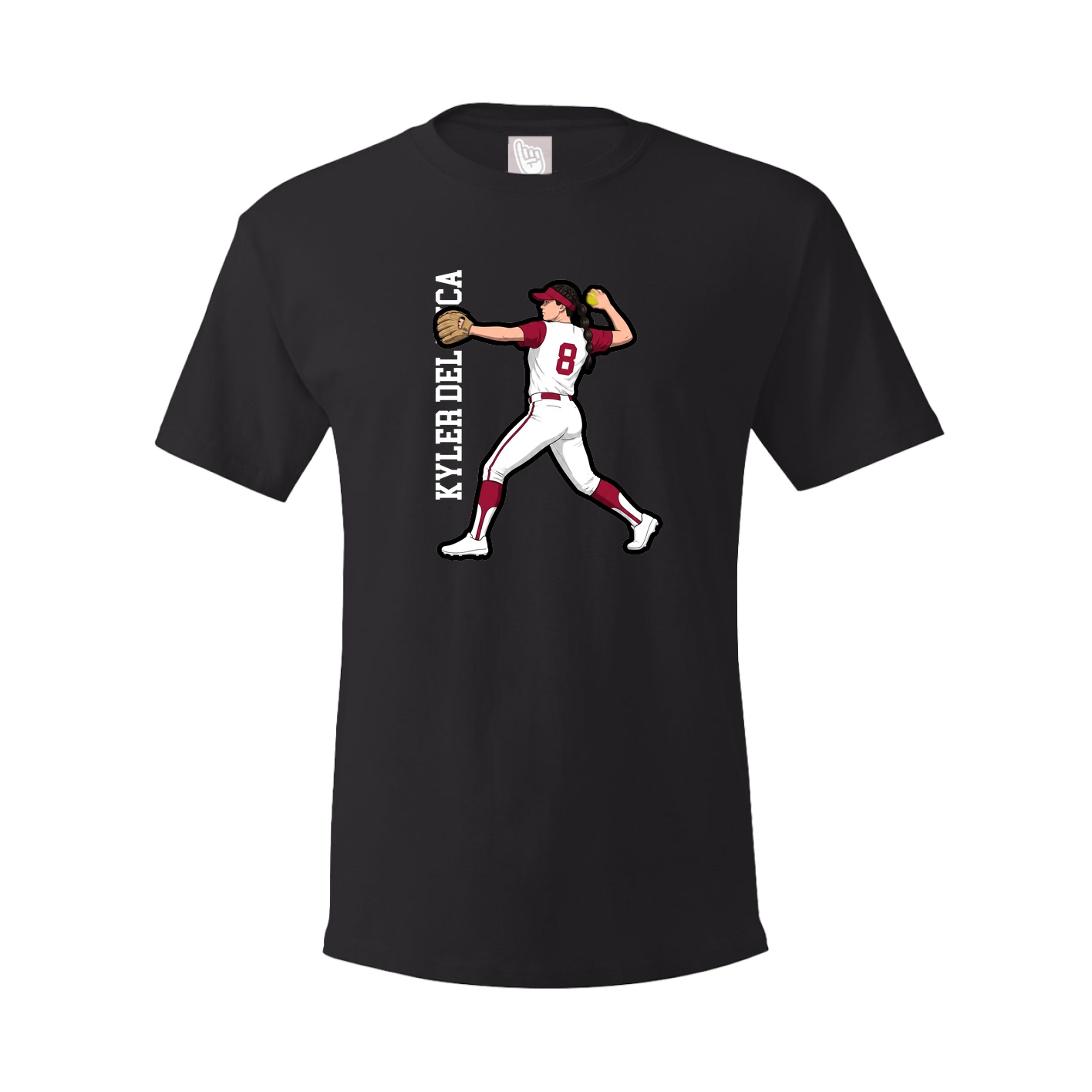 Youth Tee — Name Vertical in Black
