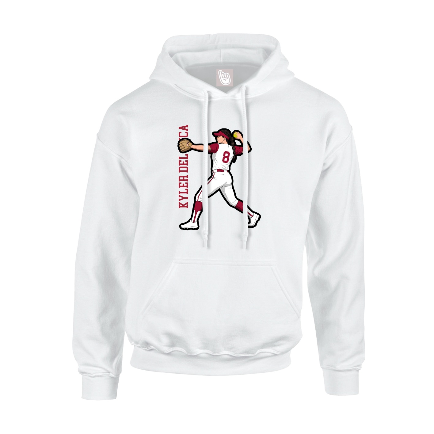 Youth Hoodie — Name Vertical in White