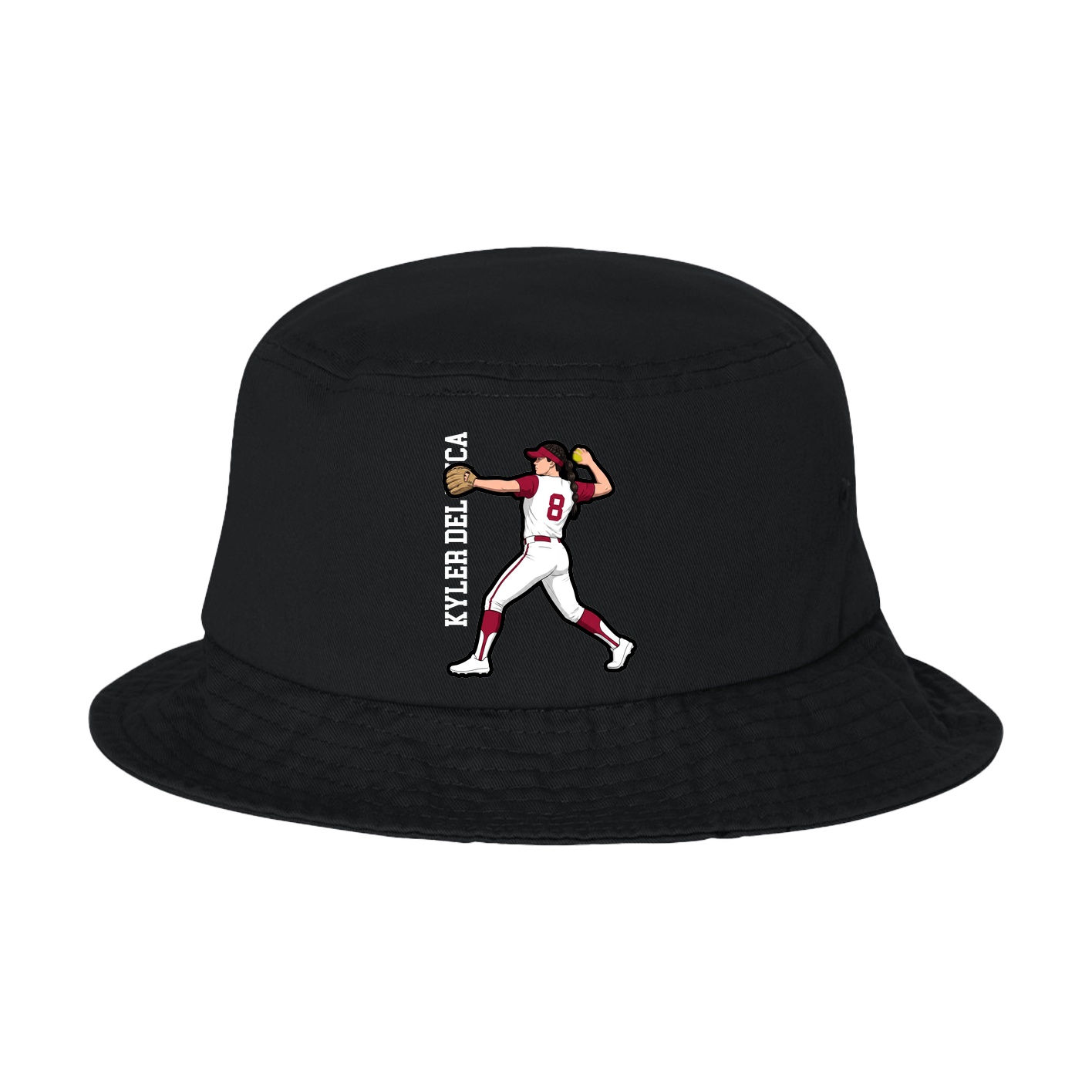 Bucket Cap — Name Vertical in Black