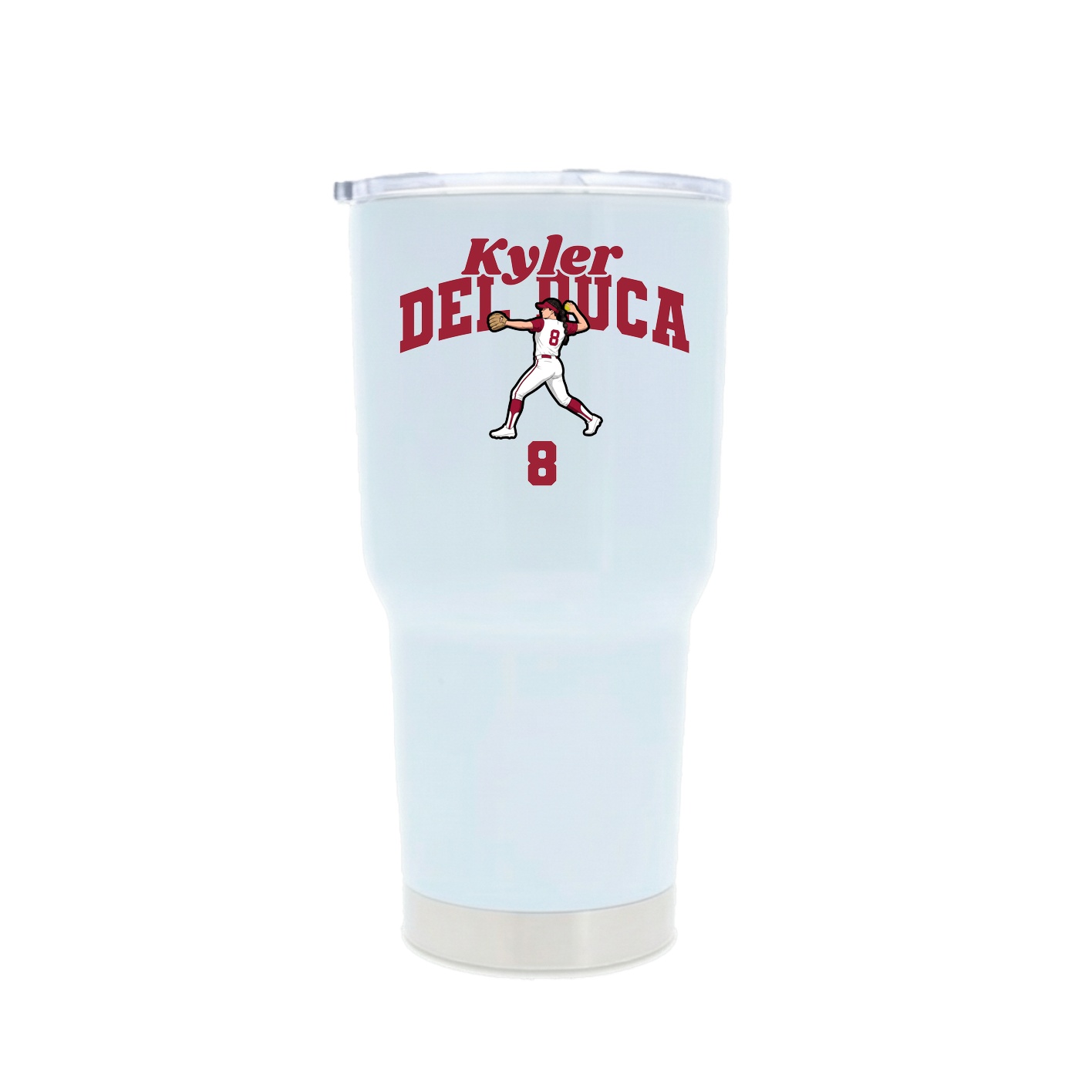 30oz Stainless Steel Tumbler — Signature Arch in White