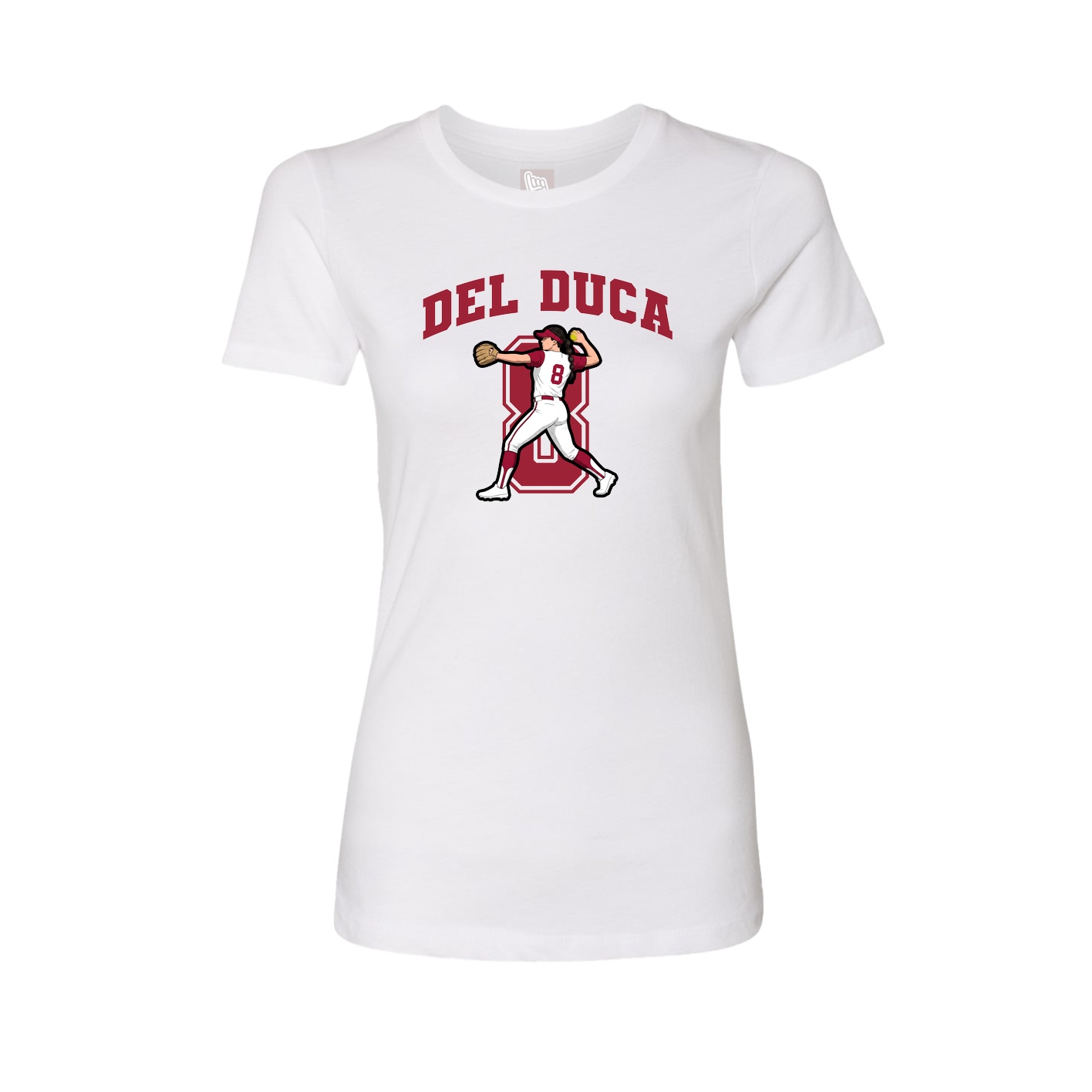 Fitted Women's Tee — Number in White