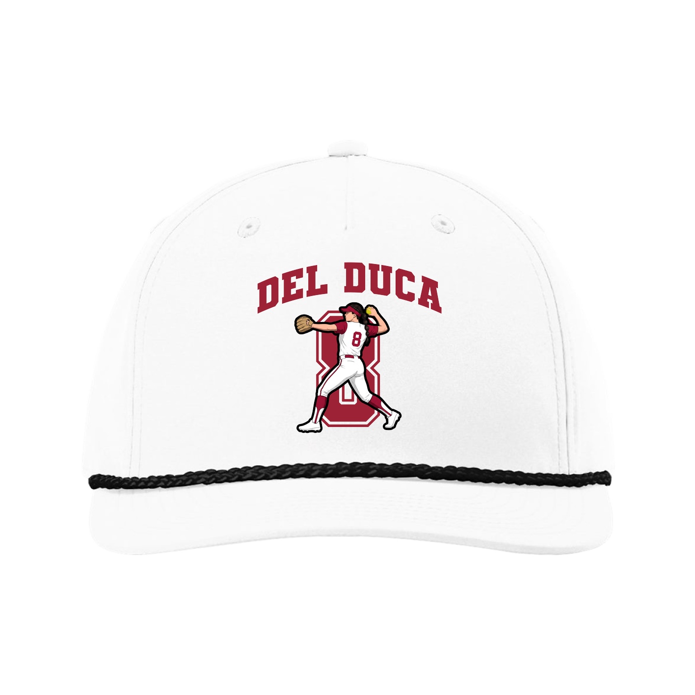 Five-Panel Classic Rope Cap — Number in White