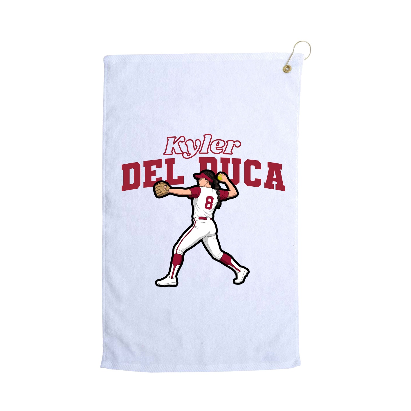 Golf Towel — Name Arch in White