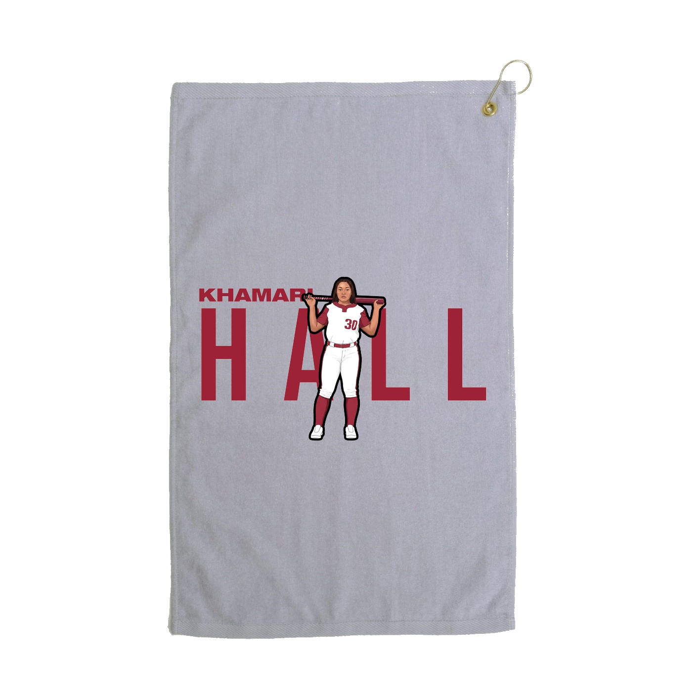 Golf Towel — Player Name in Grey