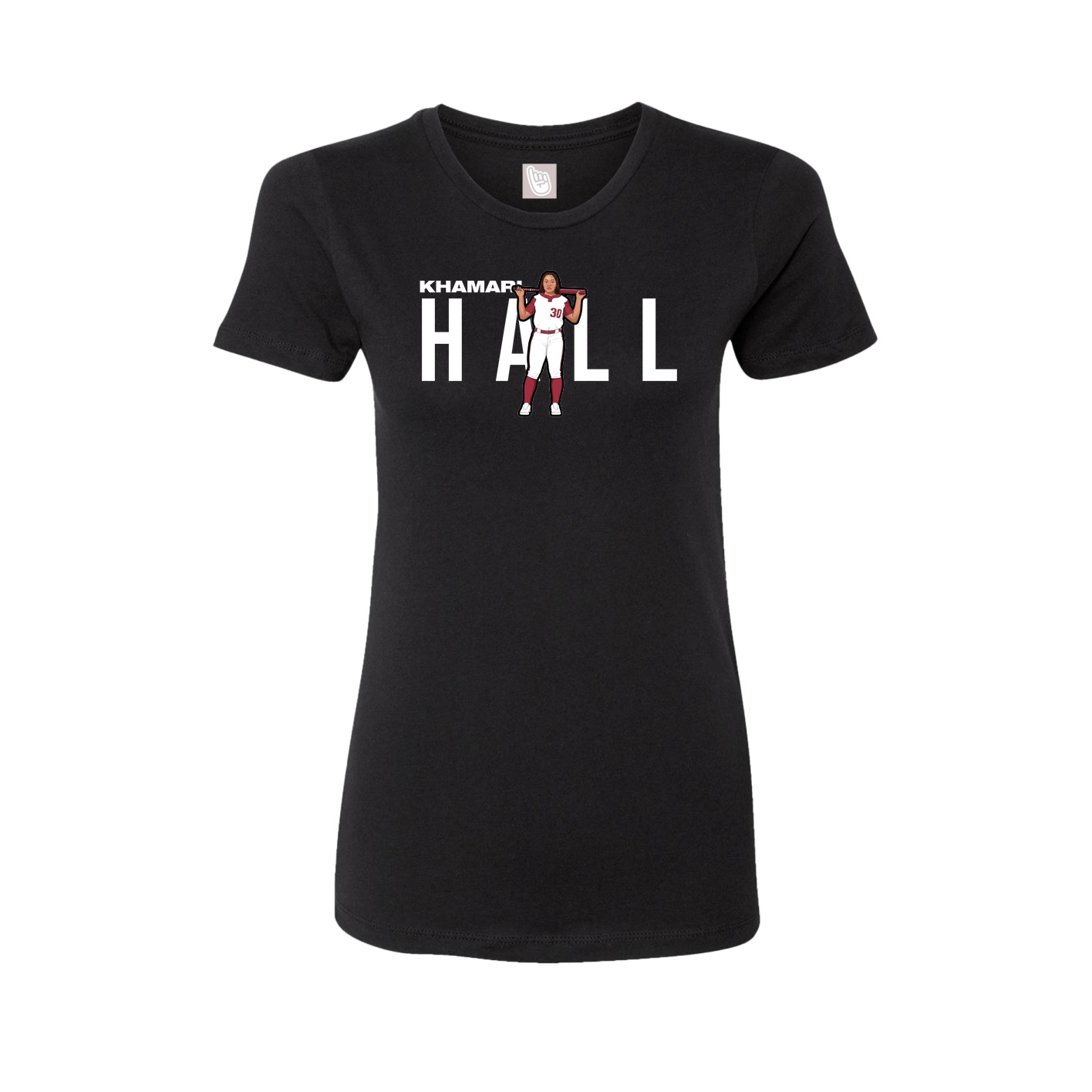 Fitted Women's Tee — Player Name in Black