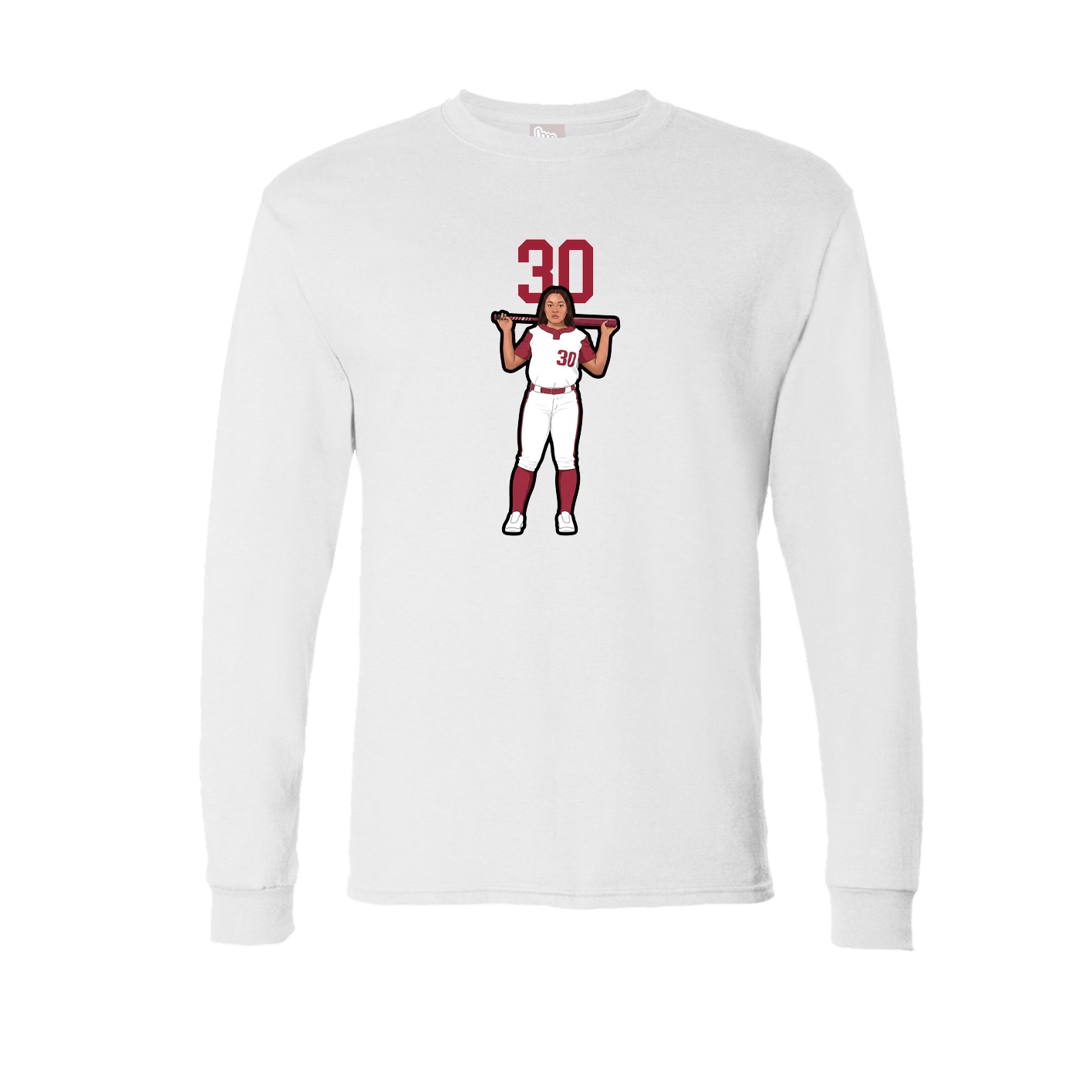 Long Sleeve Tee — Number Top in White