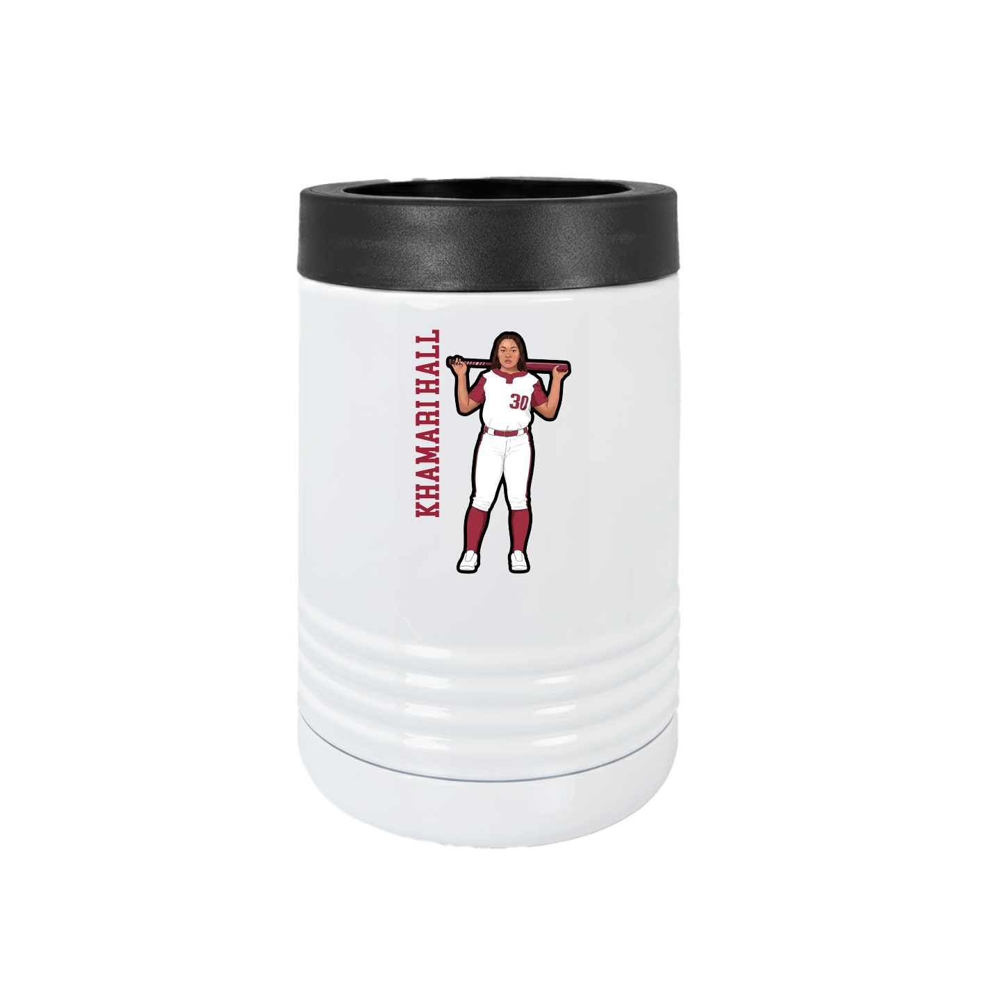 Beverage Holder — Name Vertical in White