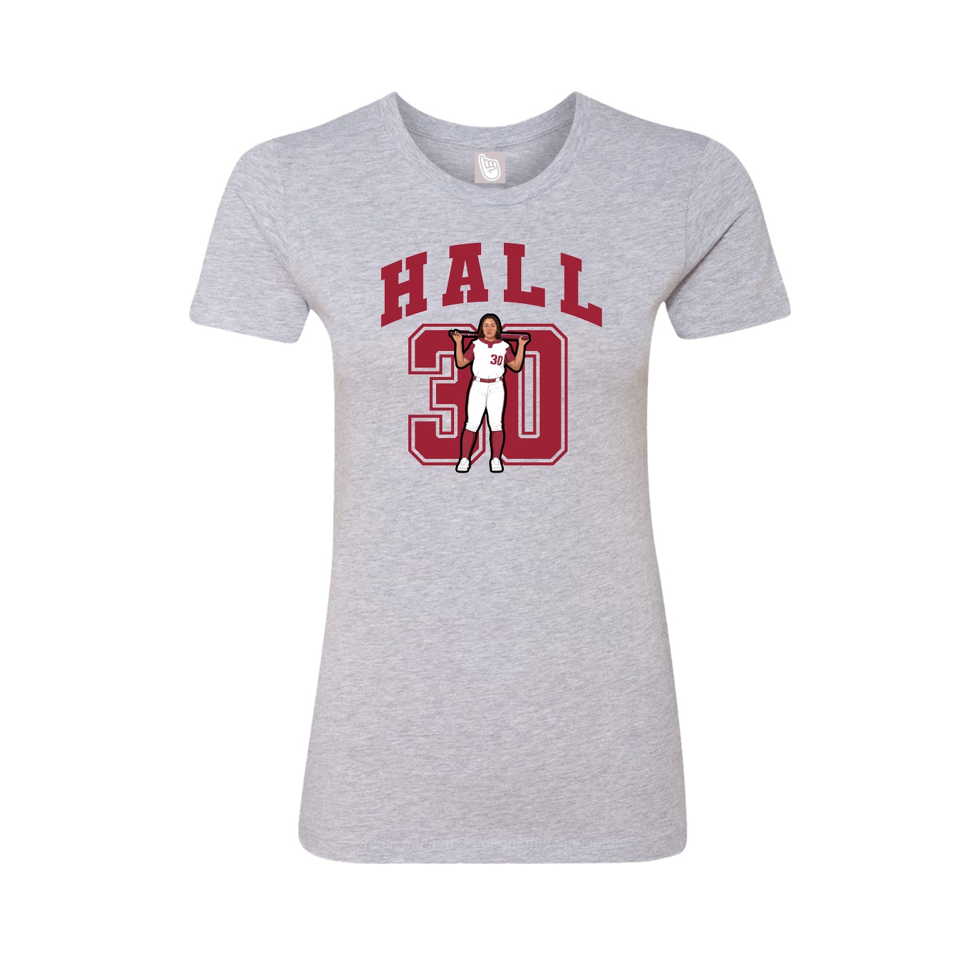 Fitted Women's Tee — Number in Grey