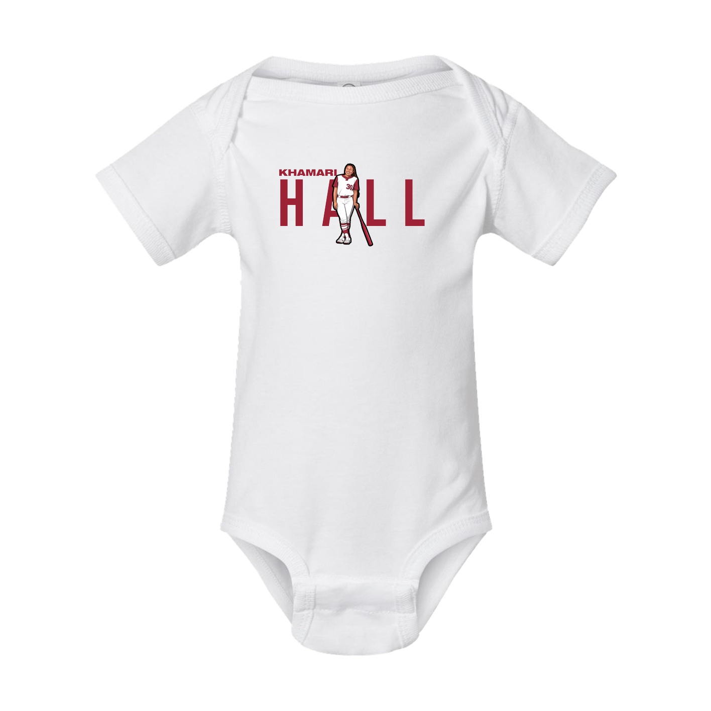 Baby Onesie — Player Name in White