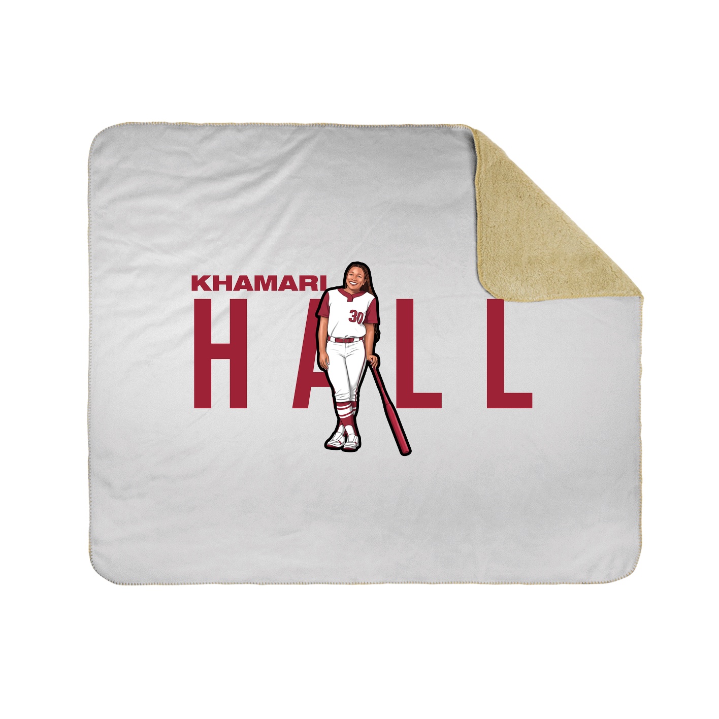 Throw Blanket — Player Name in White
