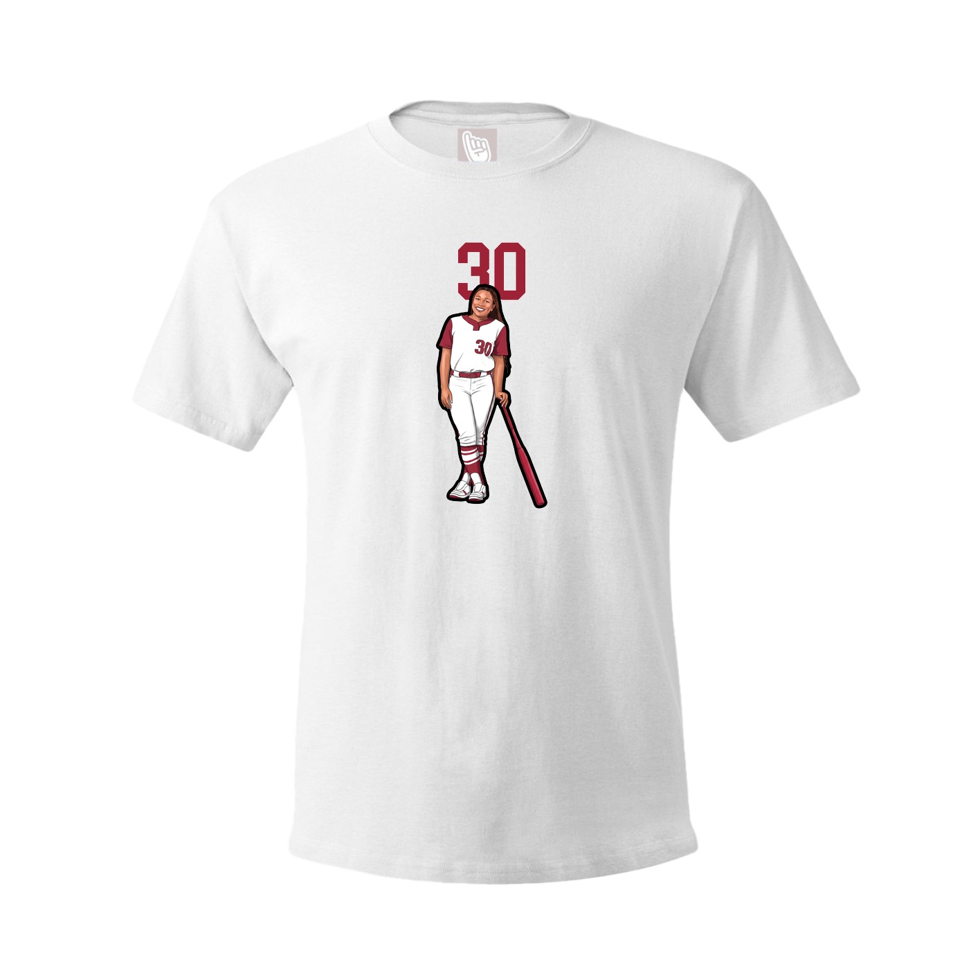 Youth Tee — Number Top in White