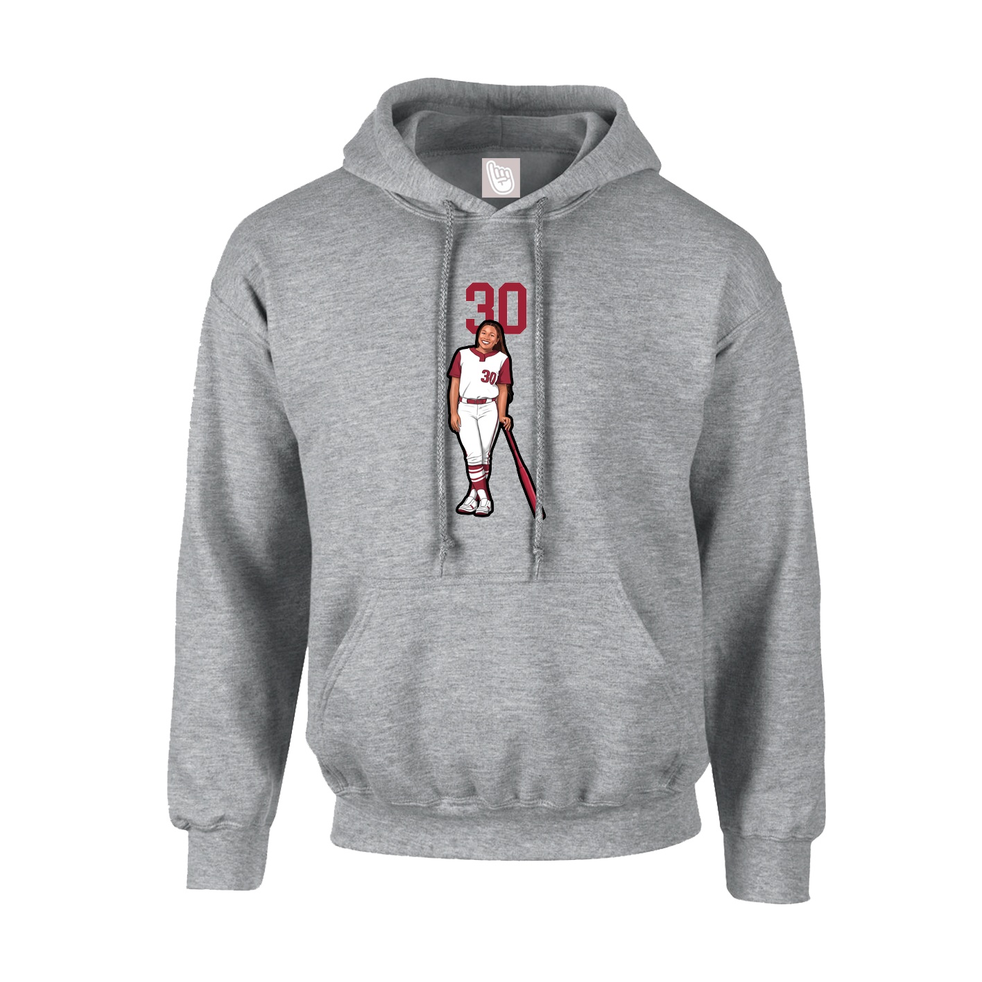 Hoodie — Number Top in Grey