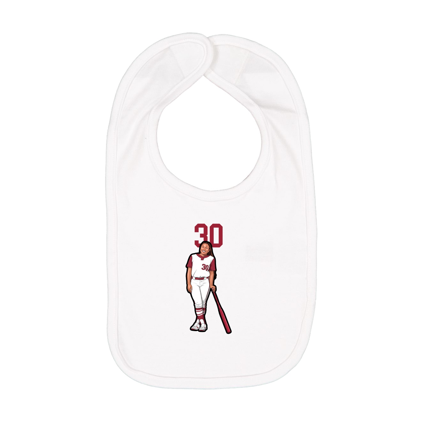 Infant Bib — Number Top in White