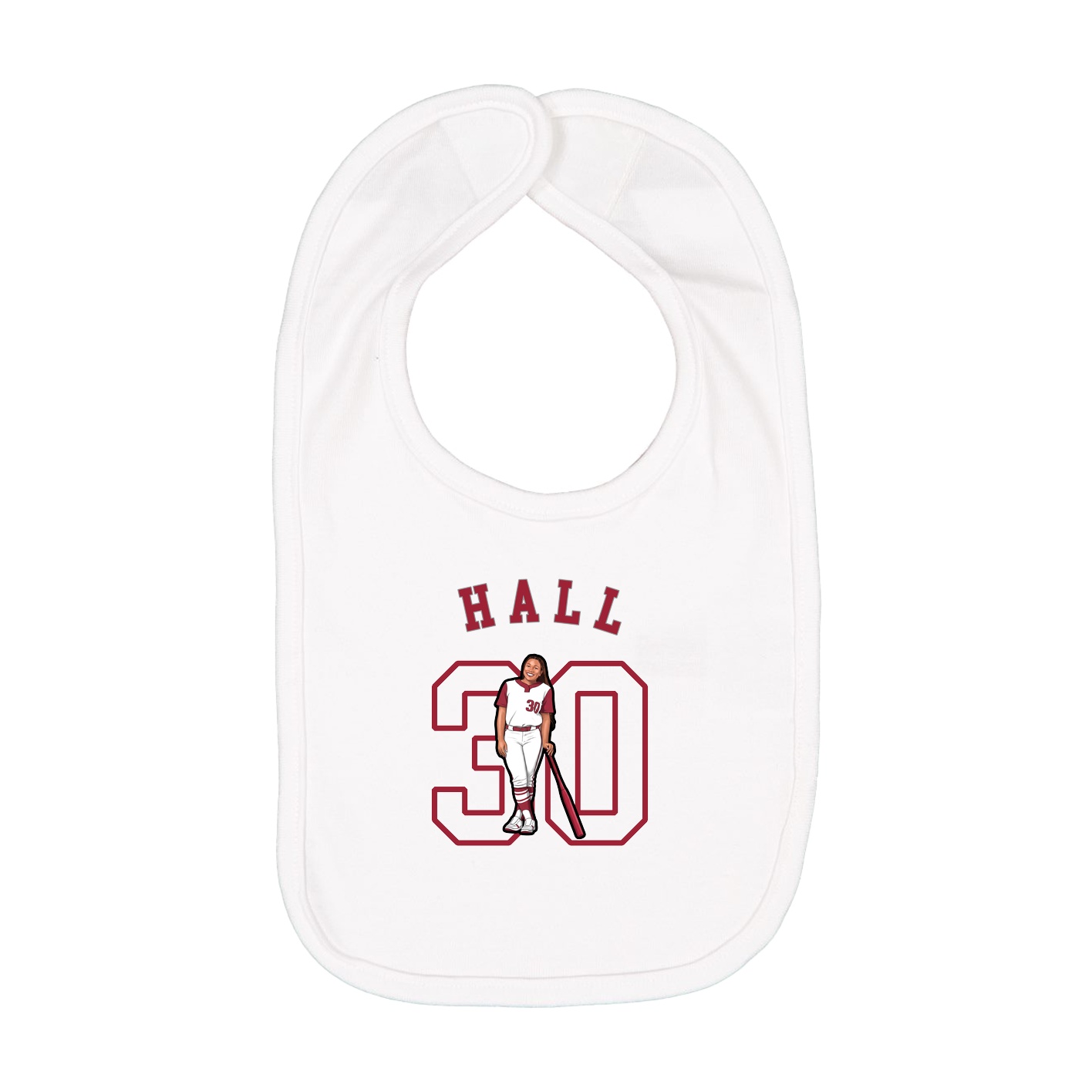 Infant Bib — Shirsey Arch in White