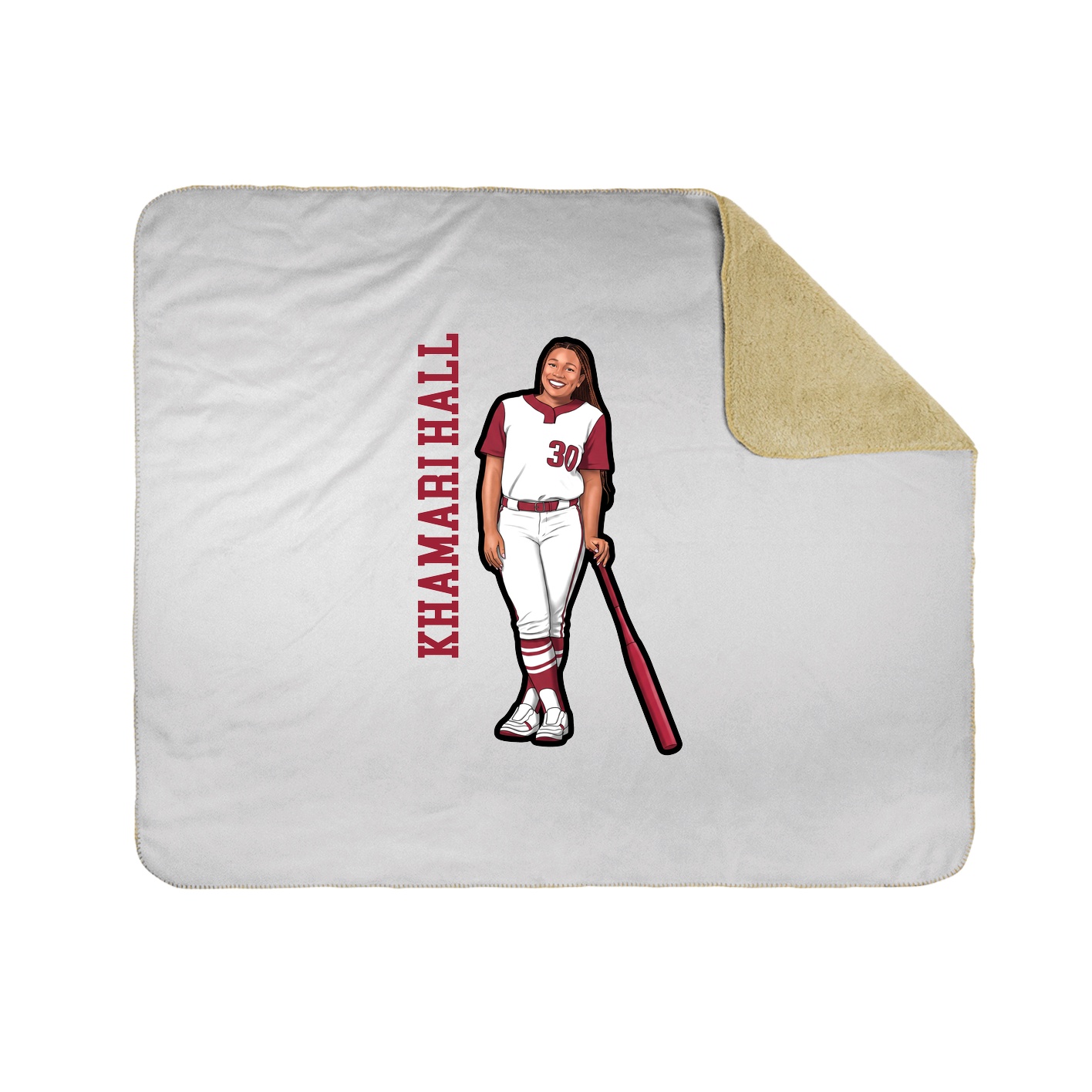 Throw Blanket — Name Vertical in White