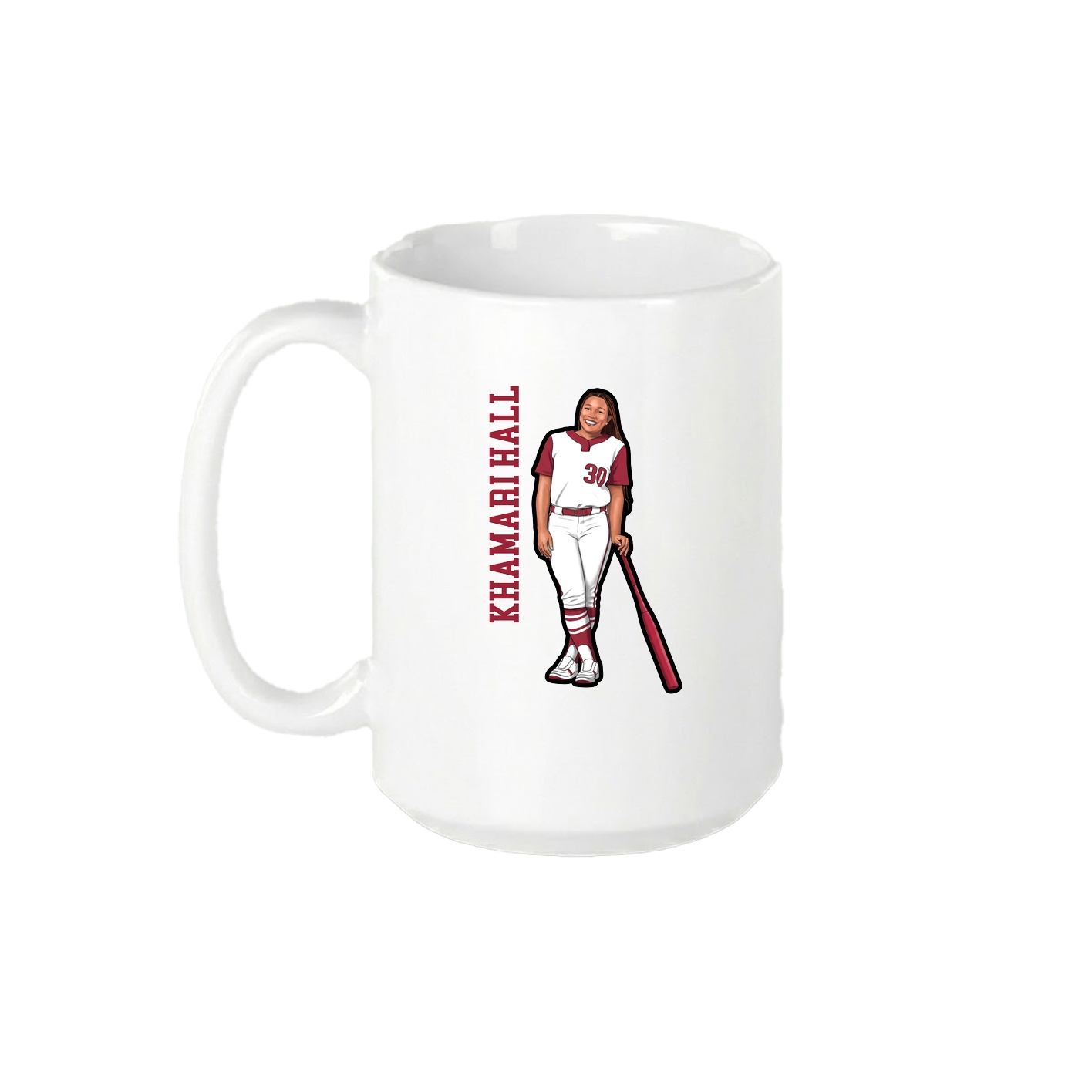 15oz Coffee Mug — Name Vertical in White