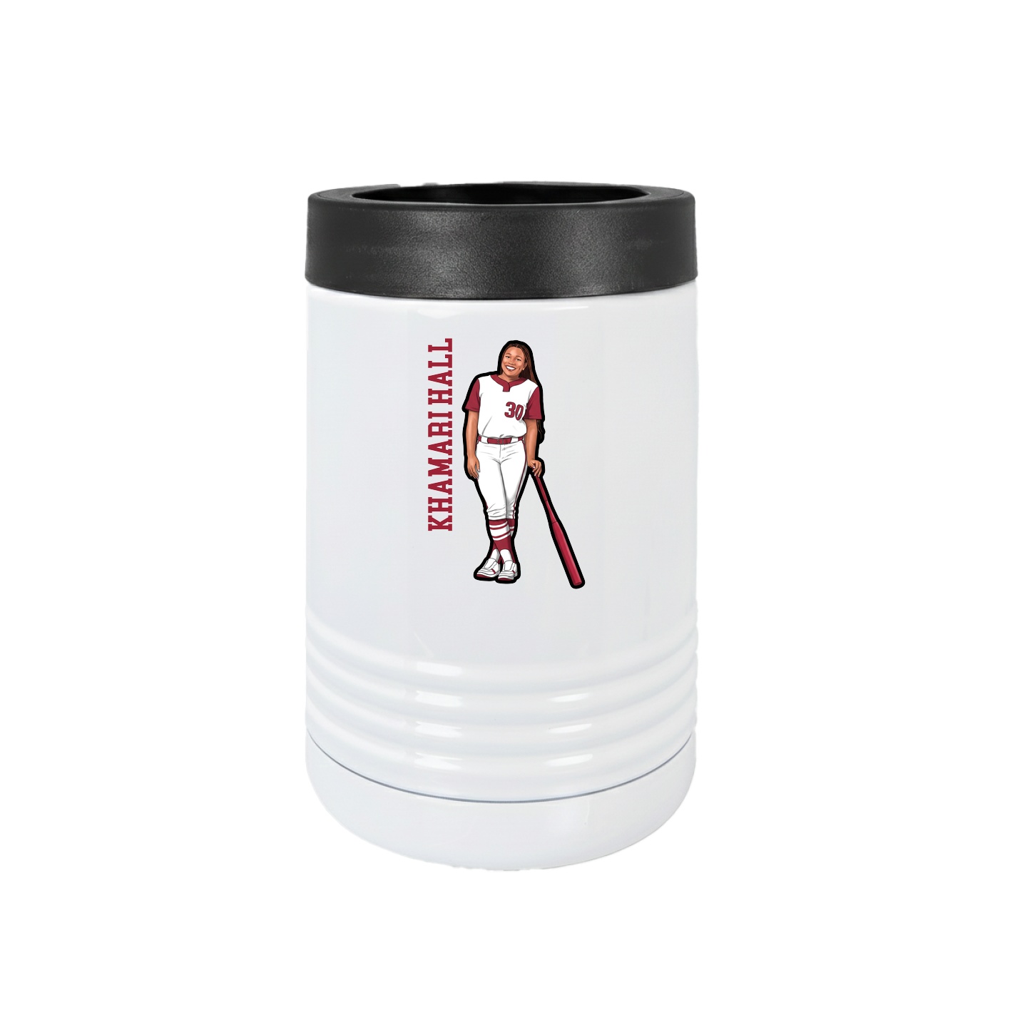 Beverage Holder — Name Vertical in White