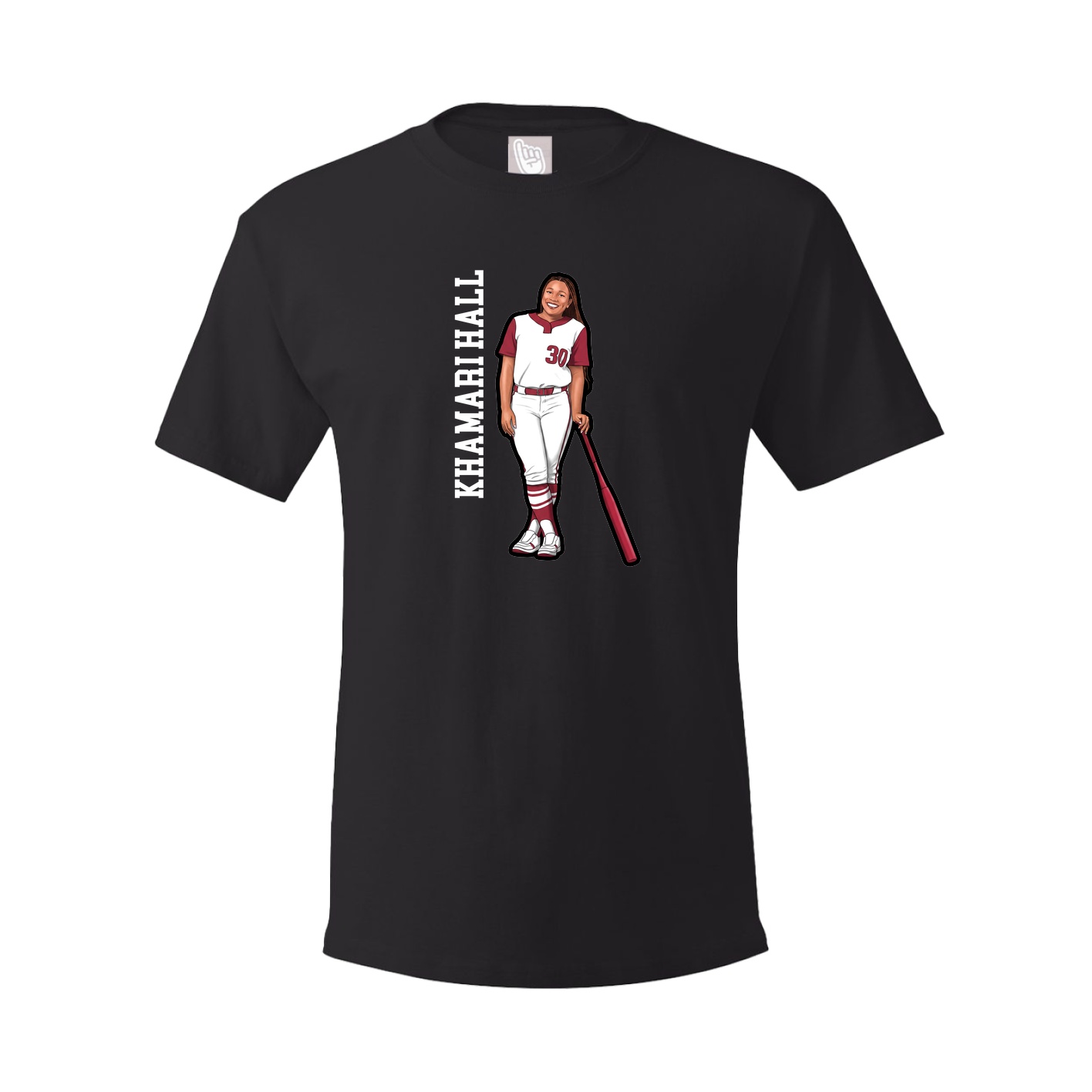 Youth Tee — Name Vertical in Black