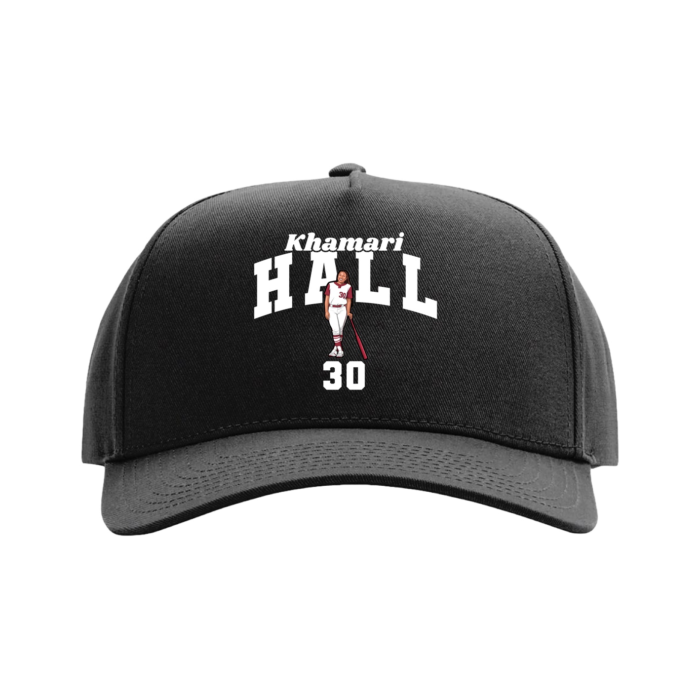 Full Fabric Five-Panel Champ Cap — Signature Arch in Black