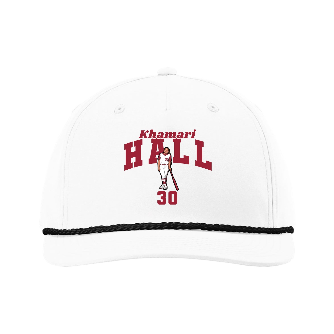 Five-Panel Classic Rope Cap — Signature Arch in White