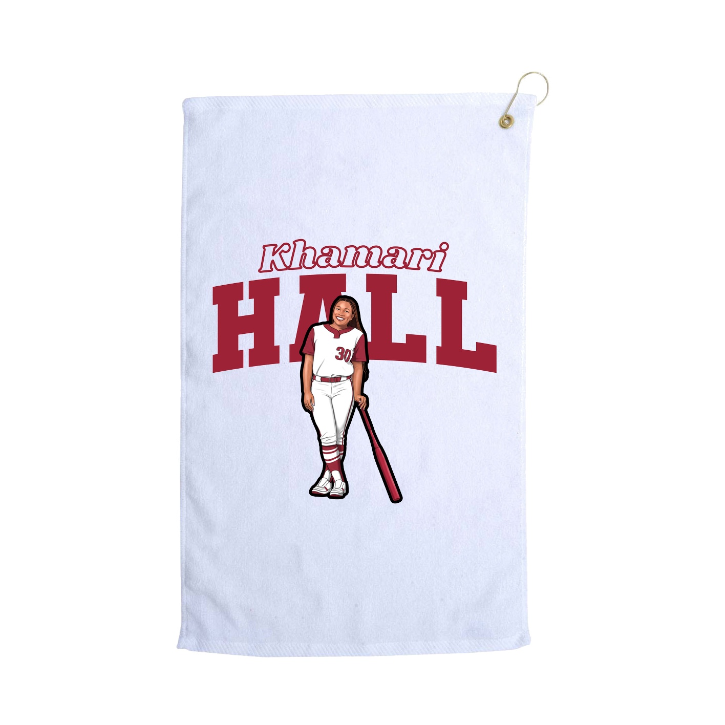 Golf Towel — Name Arch in White