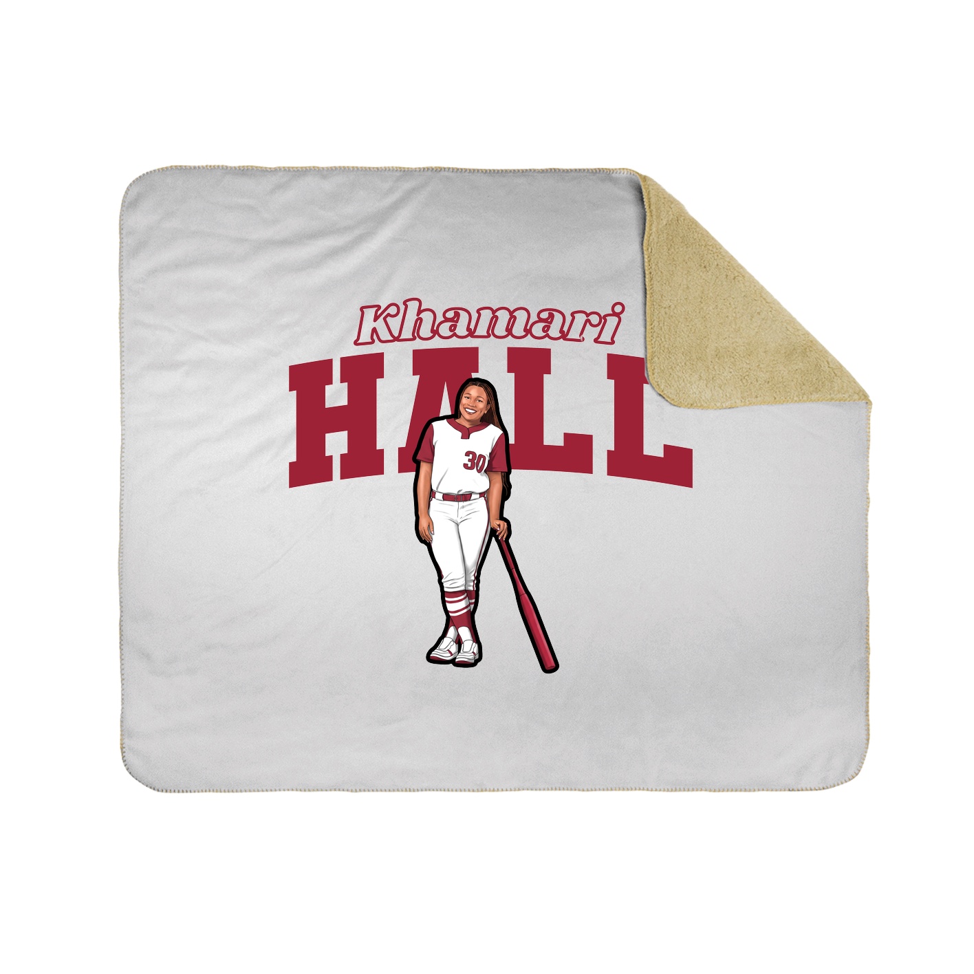 Throw Blanket — Name Arch in White