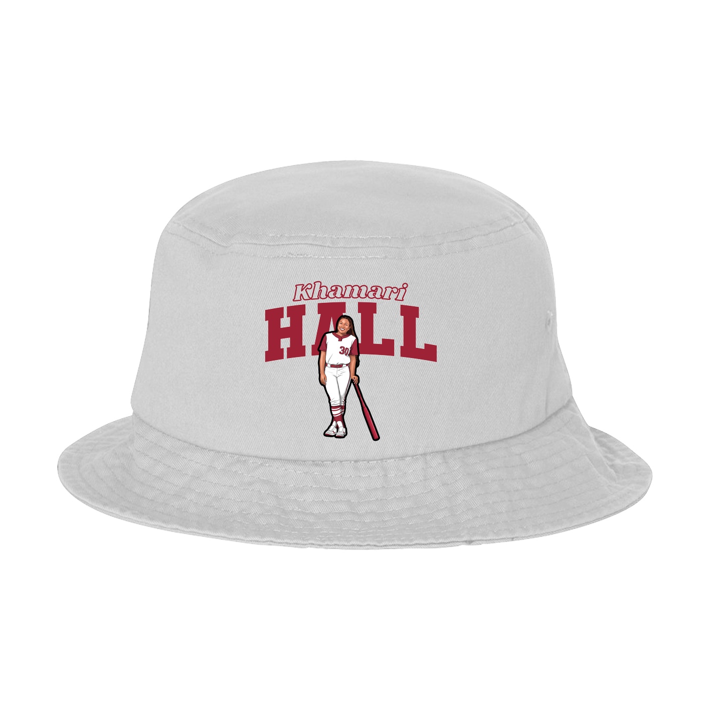 Bucket Cap — Name Arch in White