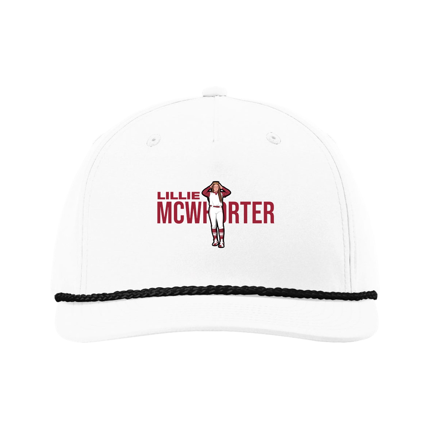 Five-Panel Classic Rope Cap — Player Name in White