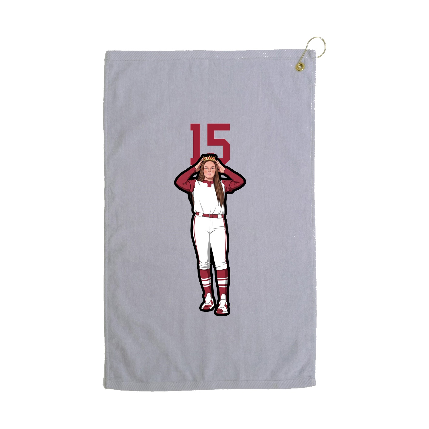 Golf Towel — Number Top in Grey
